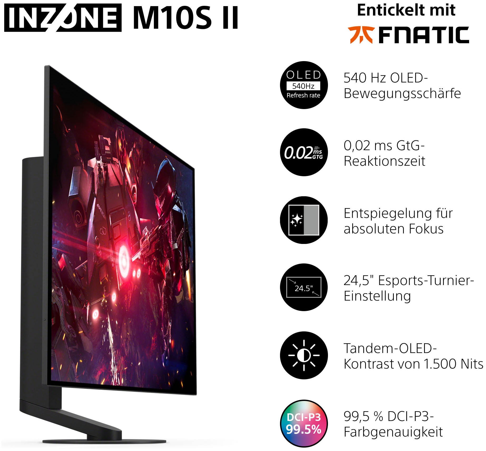 Sony Gaming-Monitor »INZONE M10S II« 67 cm/27 ″  2560 x 1440 px QHD 0,02 Reaktionszeit 540 Hz SDM-27Q102