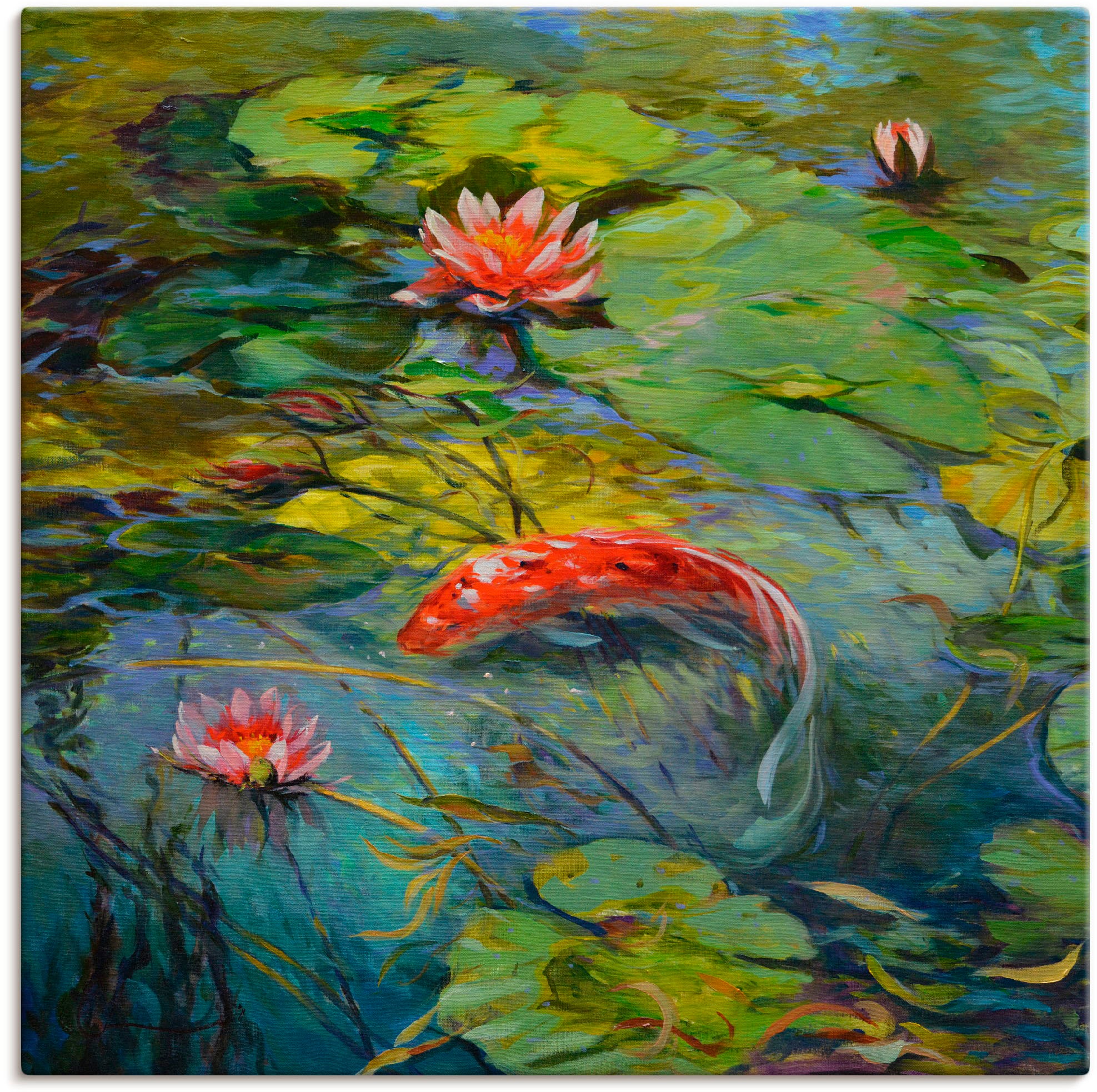 Artland Leinwandbild »Roter Koi«, Wassertiere, (1 St.), auf Keilrahmen gespannt