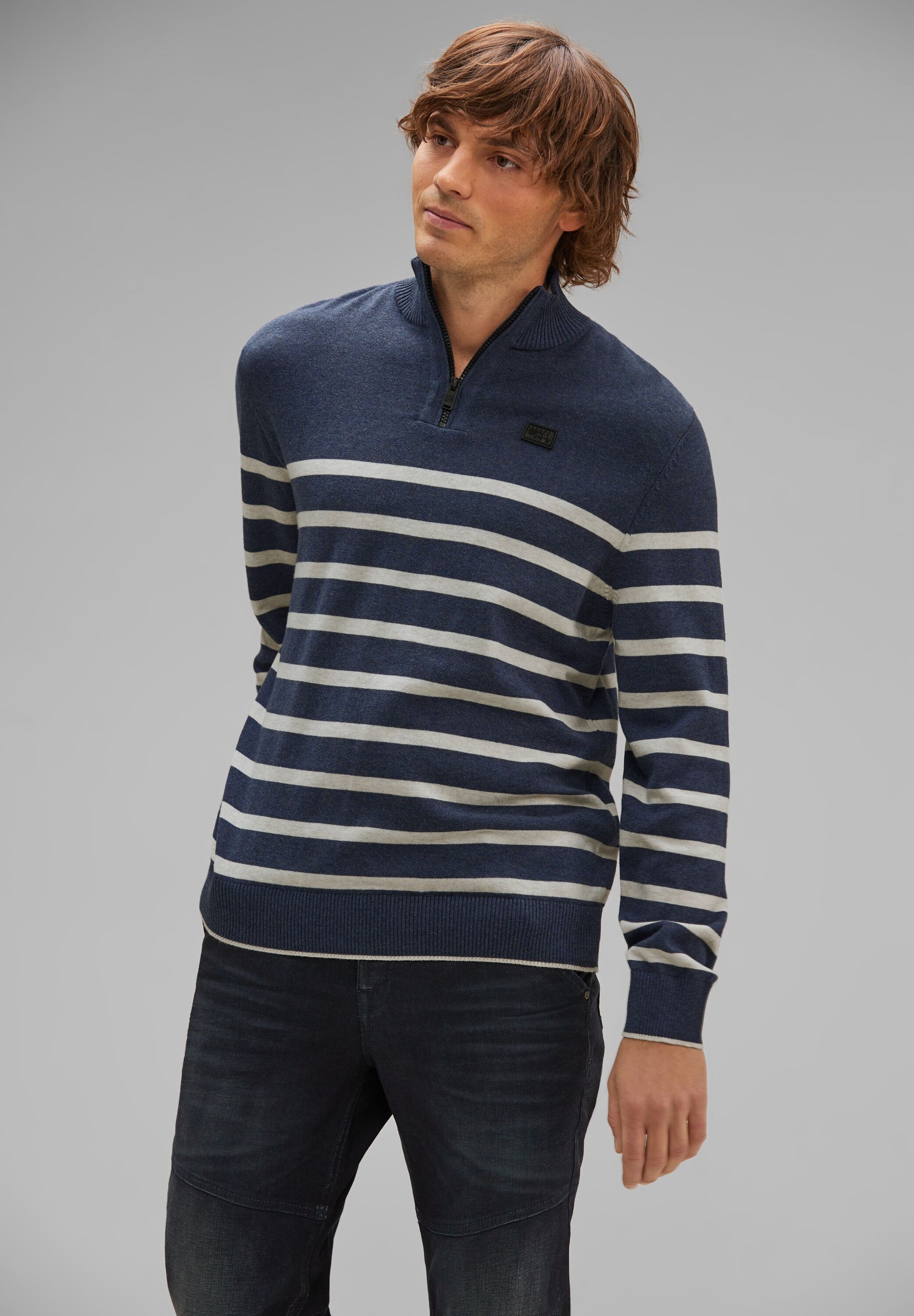 STREET ONE MEN Troyer »Troyer mit Streifenmuster«