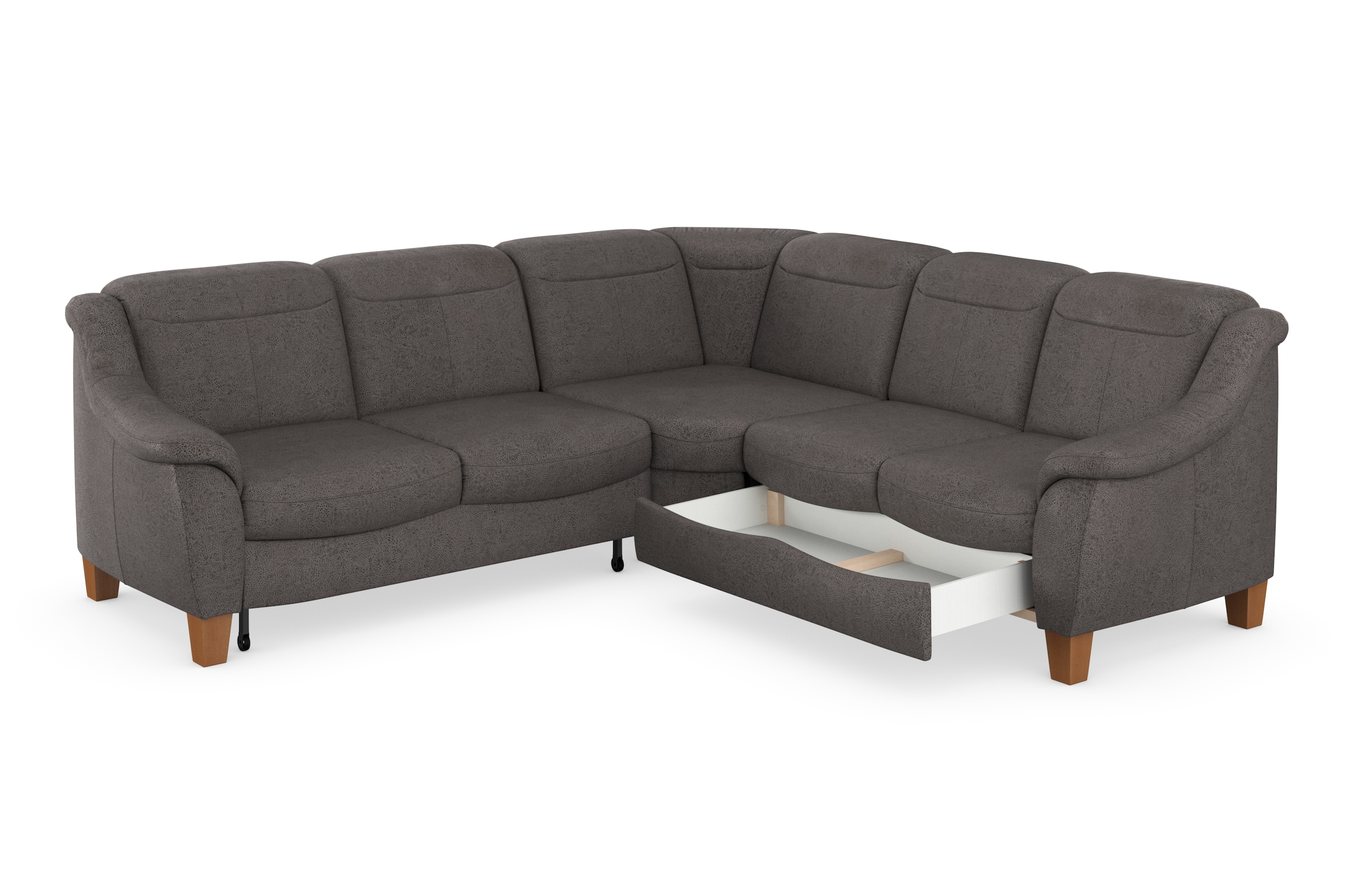 Home affaire Ecksofa »Caldera L-Form«, Federkern, wahlweise mit Kopfteilverstellung, Bettfunktion, Bettkasten