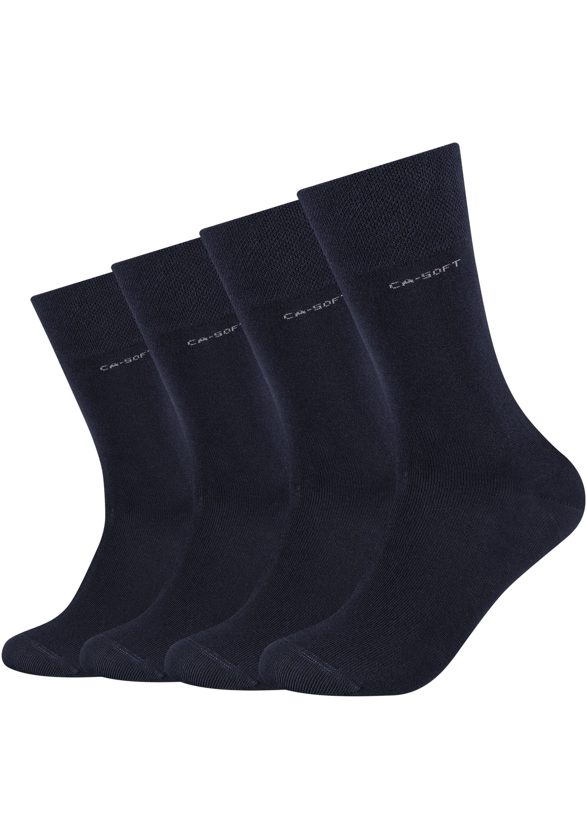 Camano Herren Langsocken »ca-soft« 4 Stk. tlg. mit dezentem Logodruck in blau, Größe 36-40