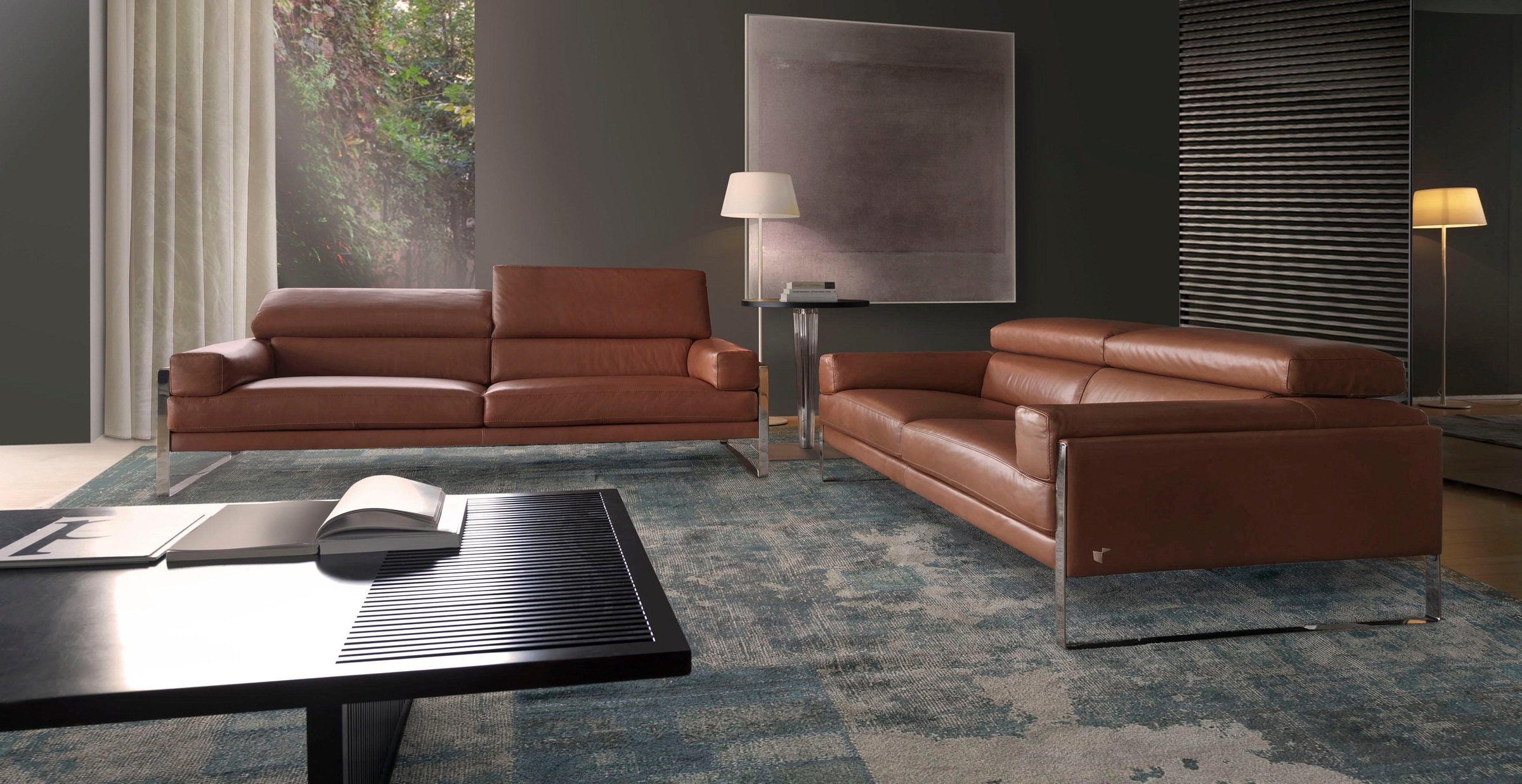 CALIA ITALIA 2-Sitzer »Romeo, Designsofa der Extraklasse mit tollem Sitzkomfort«, edle Design Kufenfüße und edlem Lederbezug