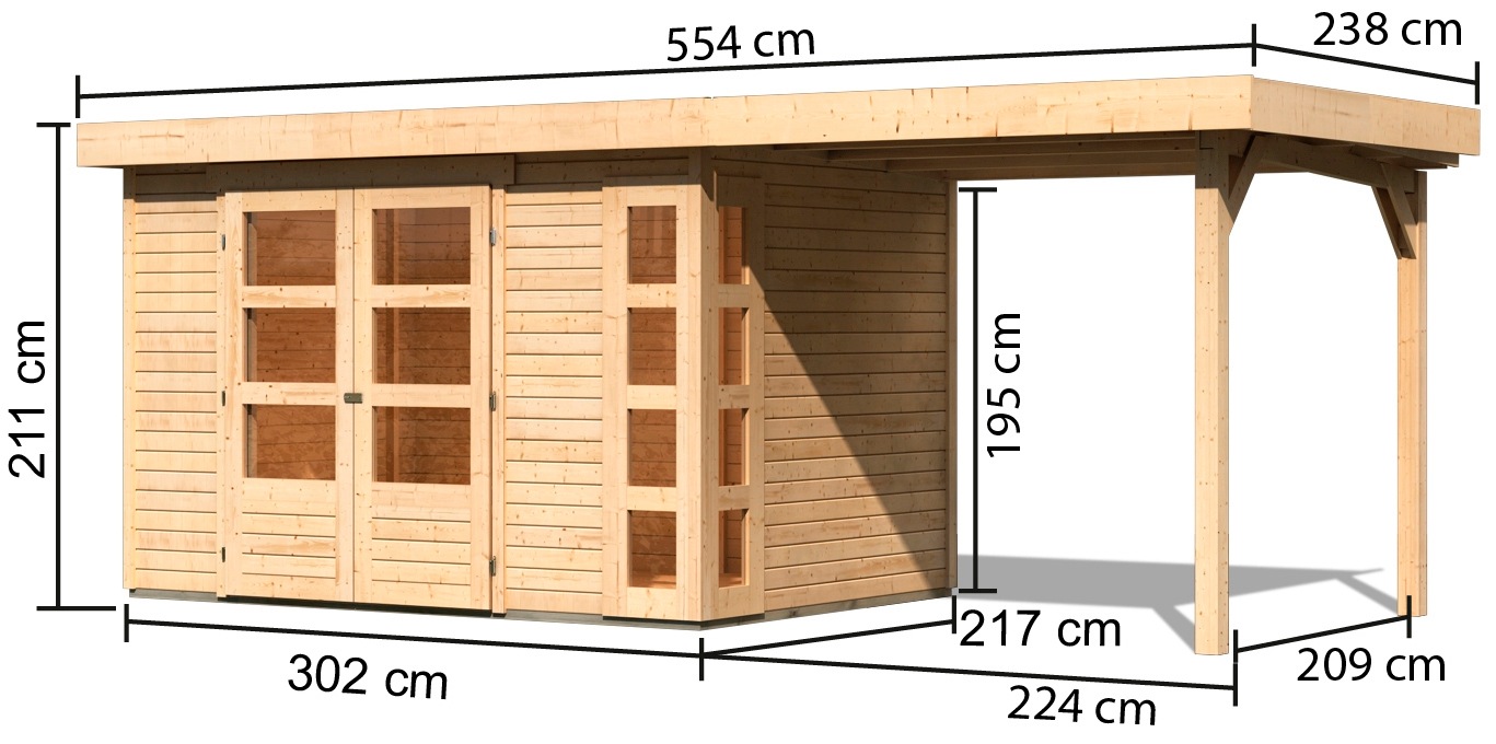 Karibu Gartenhaus »Kerko 4«, (Set)