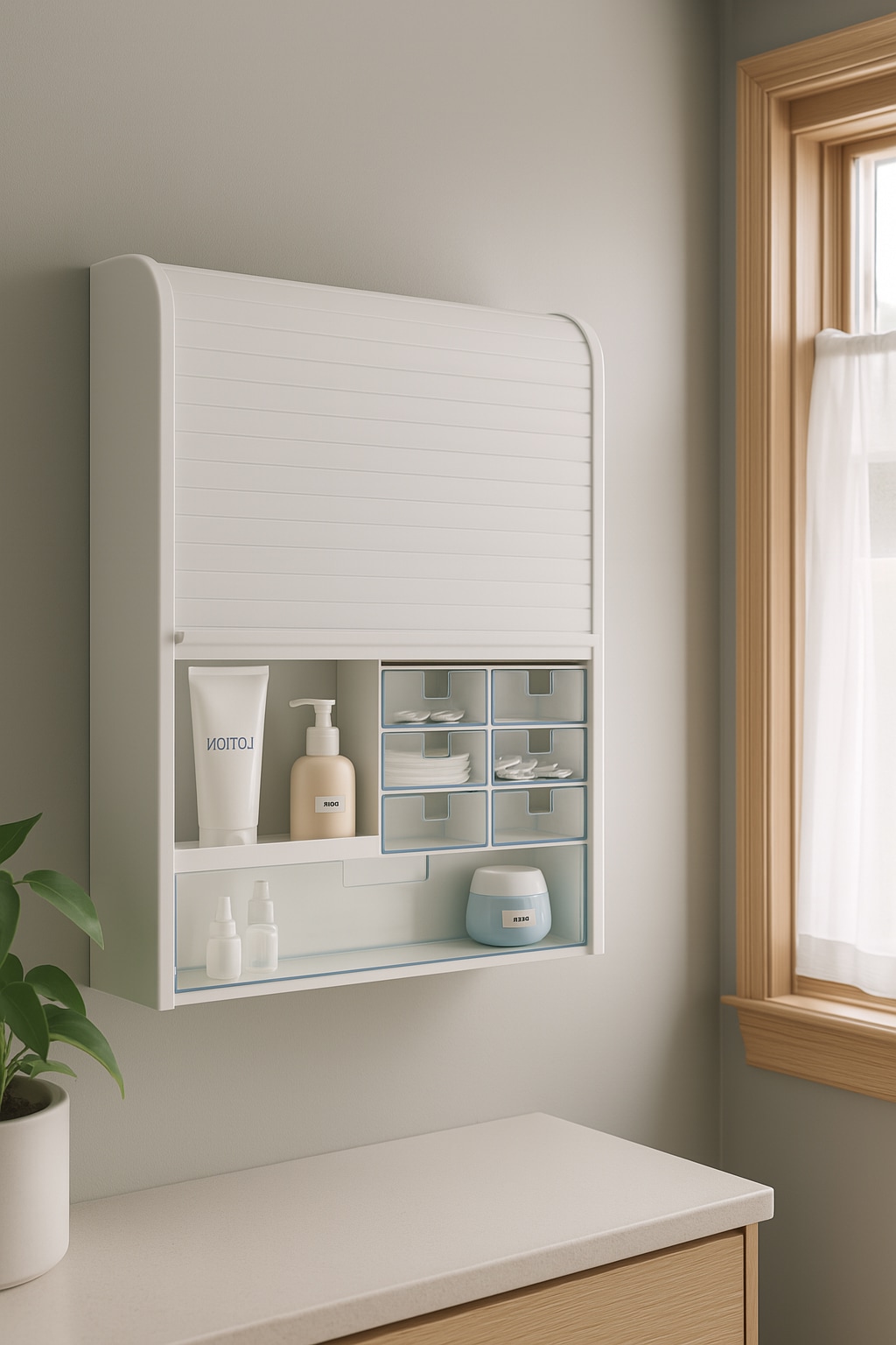 Bischof Medizinschrank »Salus« Kompaktes Medizinschränkchen mit verschließbarem Rolladen