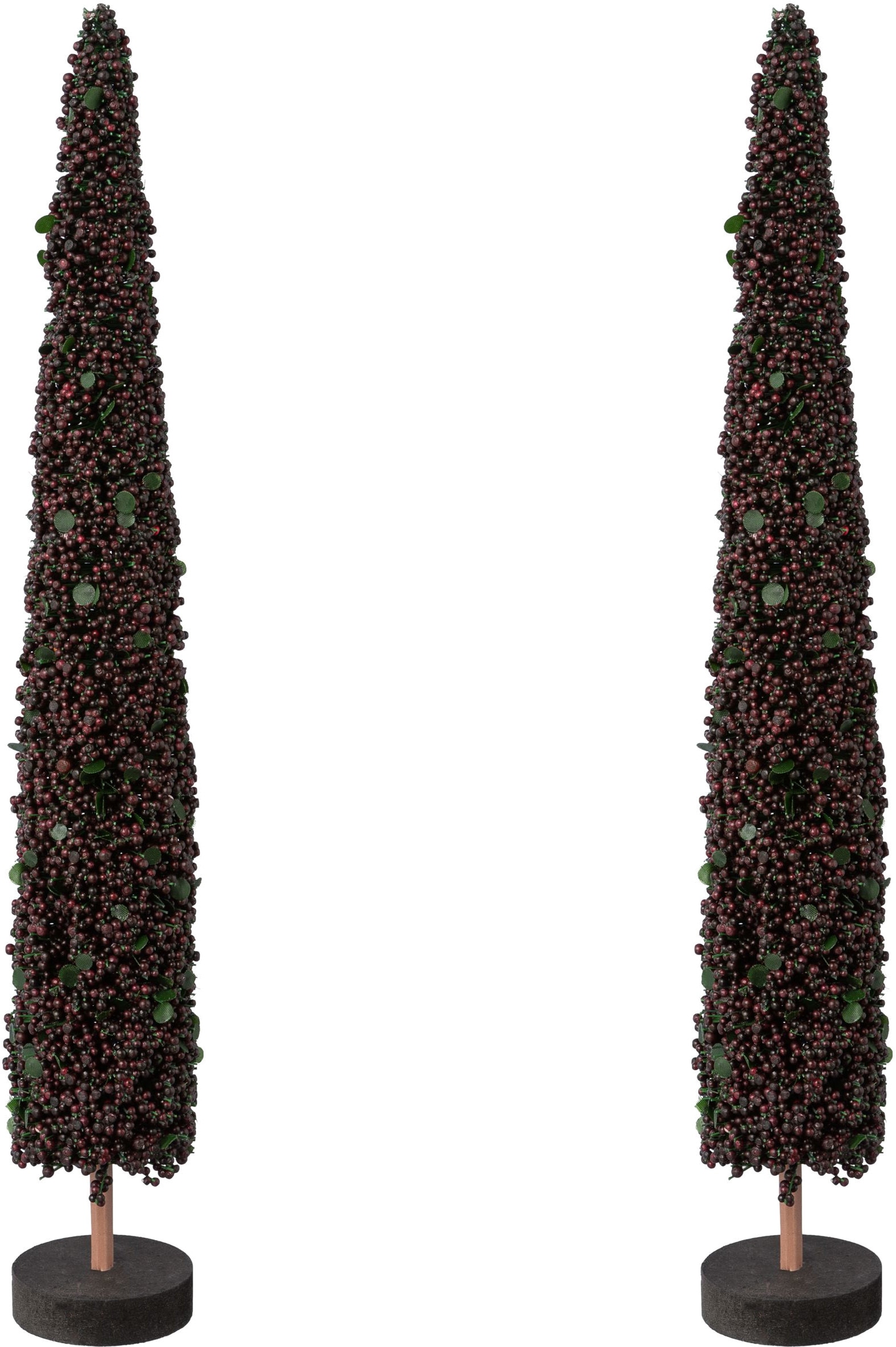 Creativ deco Dekobaum »Weihnachtsdeko«, auf hochwertiger Holzbase, mit Perlen verziert, Höhe 38 cm