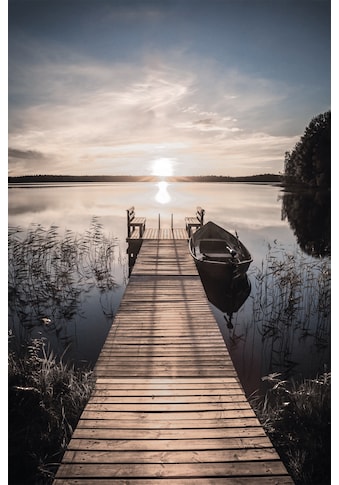 Leinwandbild »Pier, Sonnenaufgang«, (1 St.)