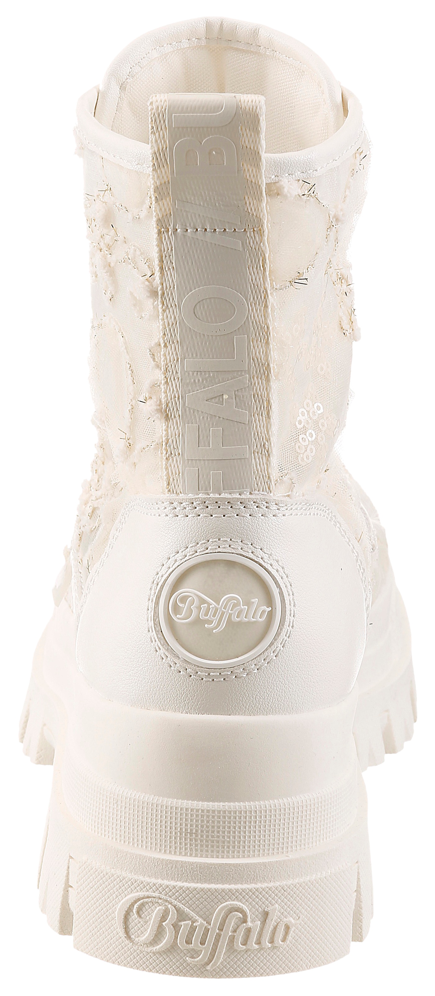 Buffalo Schnürboots  Blockabsatz, Plateau, Stiefelette, mit transparentem Schaft