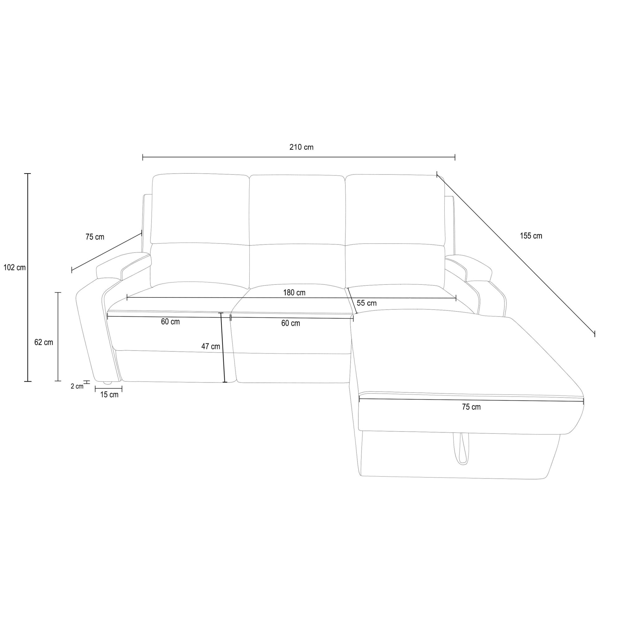 OTTO home Ecksofa »NAPORI Microfaser, L-Form, 210cm, man./elektr. Relaxfunktion« USB-A bei elektr. Variante, Staukasten, Seitentaschen u. Federkern