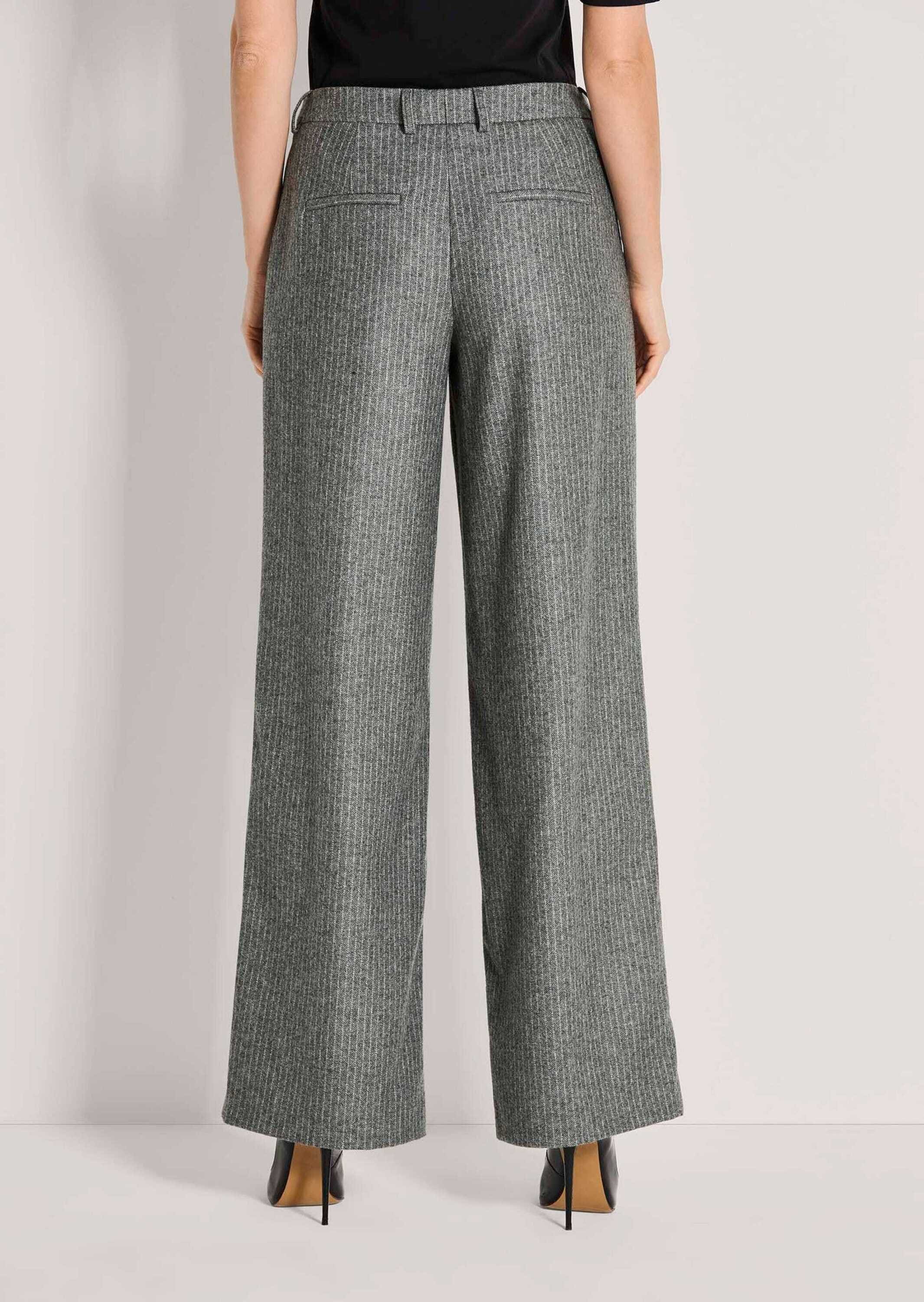 MADELEINE Bundfaltenhose »Flanellhose Flanellhose mit weitem Bein«