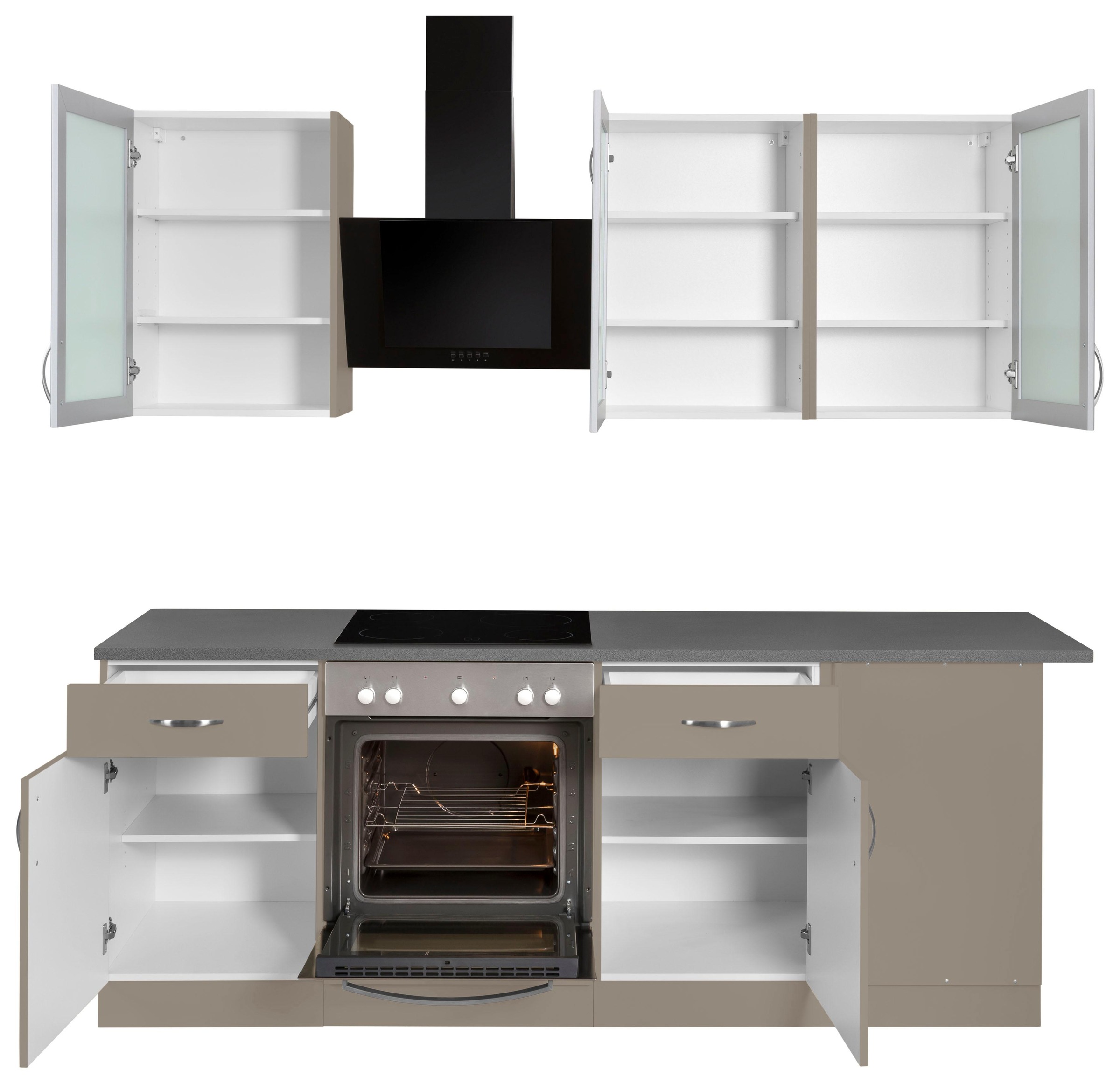 wiho Küchen Winkelküche »Peru«, mit E-Geräten, Stellbreite 220 x 245 cm  bestellen bei OTTO
