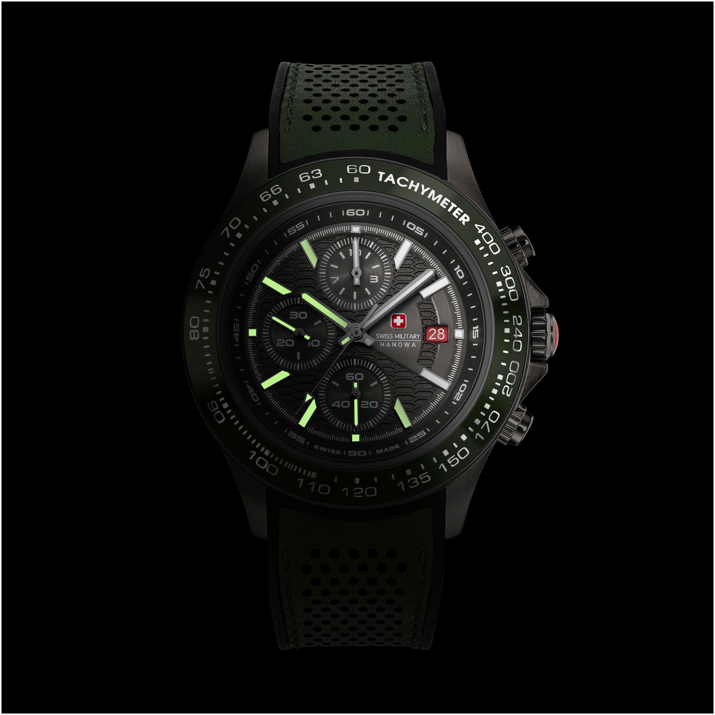 Swiss Military Hanowa Chronograph »WATCHMAN«, Quarzuhr, Herrenuhr, Datum, Stoppfunktion, Saphirglas, Swiss Made