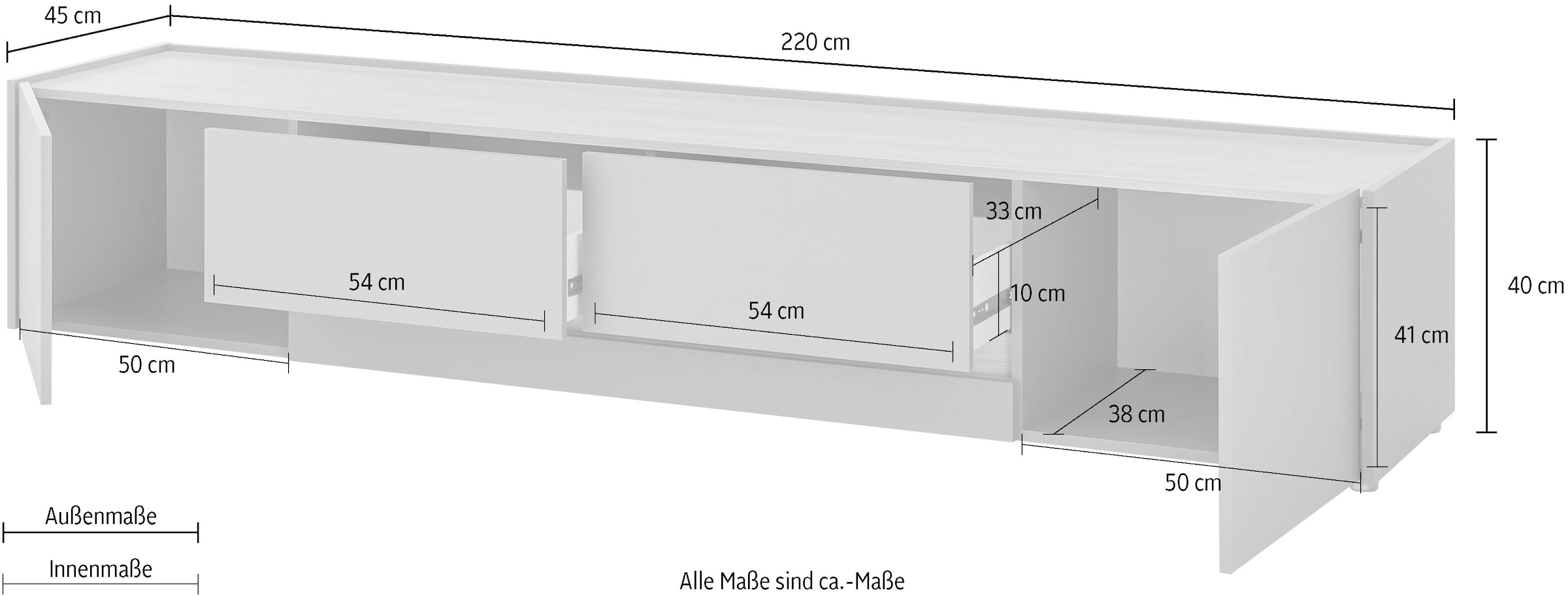INOSIGN Lowboard »City/Giron, moderner TV-Schrank, Kommode, TV-Unterschrank« zeitlos, modern, ausreichend Stauraum, vielseitig einsetzbar