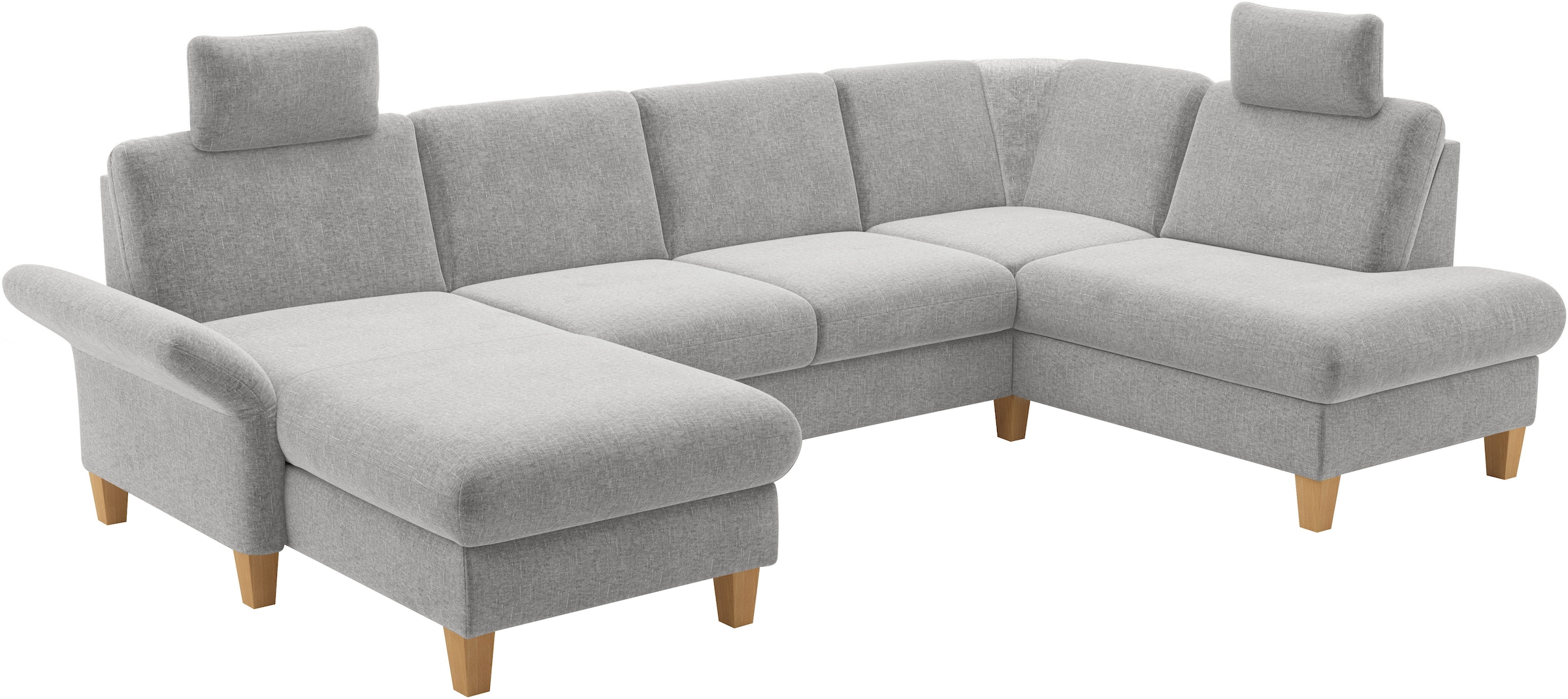 Home affaire Wohnlandschaft »Rochelle, U-Form«, optional mit Armteilverstellung, mit Bettfunktion & Bettkasten