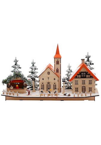 Weihnachtsdorf »mit idyllischer Winterlandschaft«, Weihnachtsdeko aus Holz, mit...