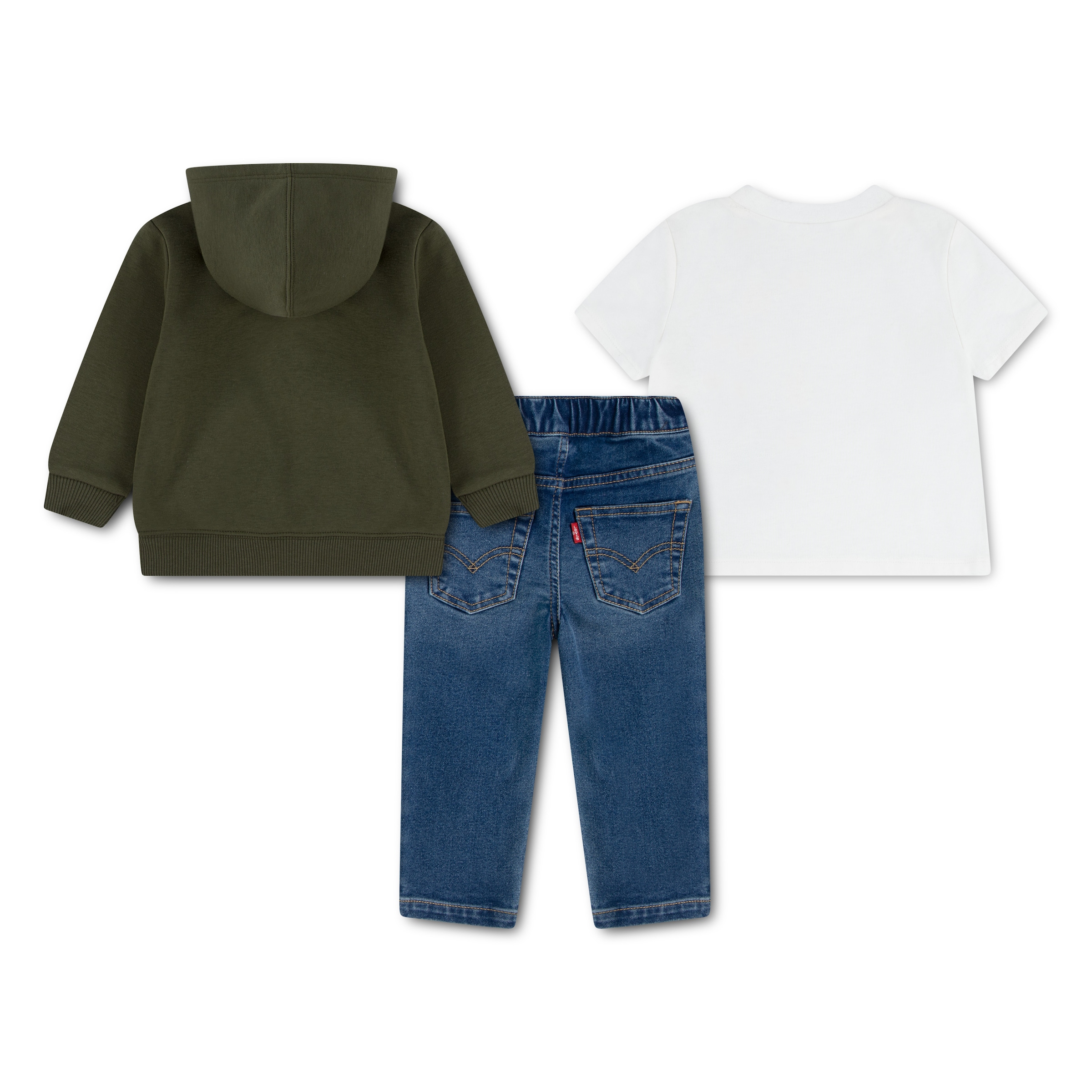 Levi's® Kids Shirt & Hose »LVB 3PC FZ HOODIE SET« Set, 3 und Sweatjacke für kleine Abenteurer