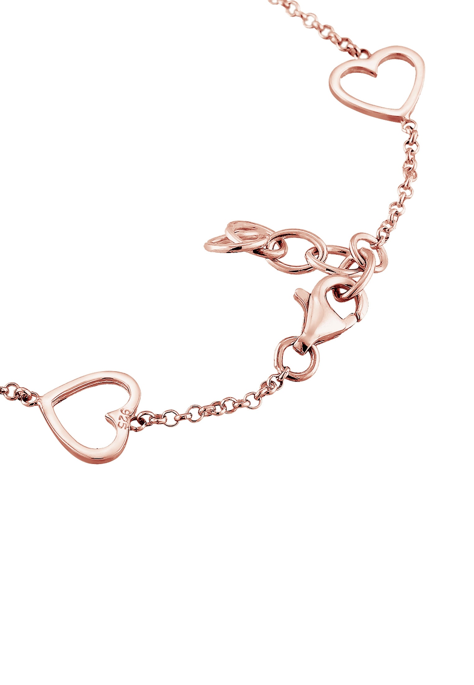 Elli Armkette »Armband Herz Liebe Cut-Out Basic Trend Romantik 925 Silber«