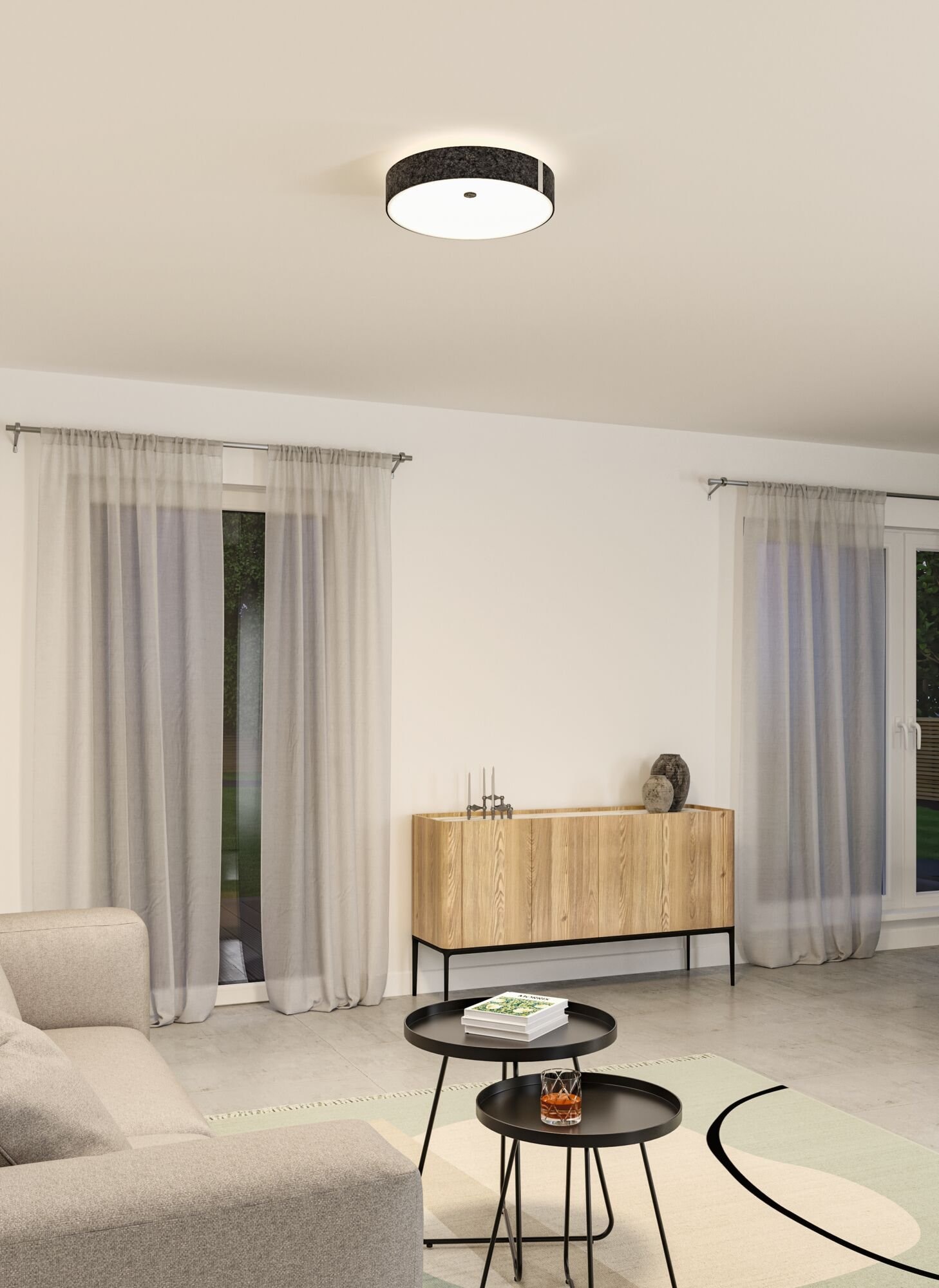 Paulmann LED Deckenleuchte »Malika 2700K 2300lm 230V 29W Anthrazit«, 1 flammig, 3-Step-Dim