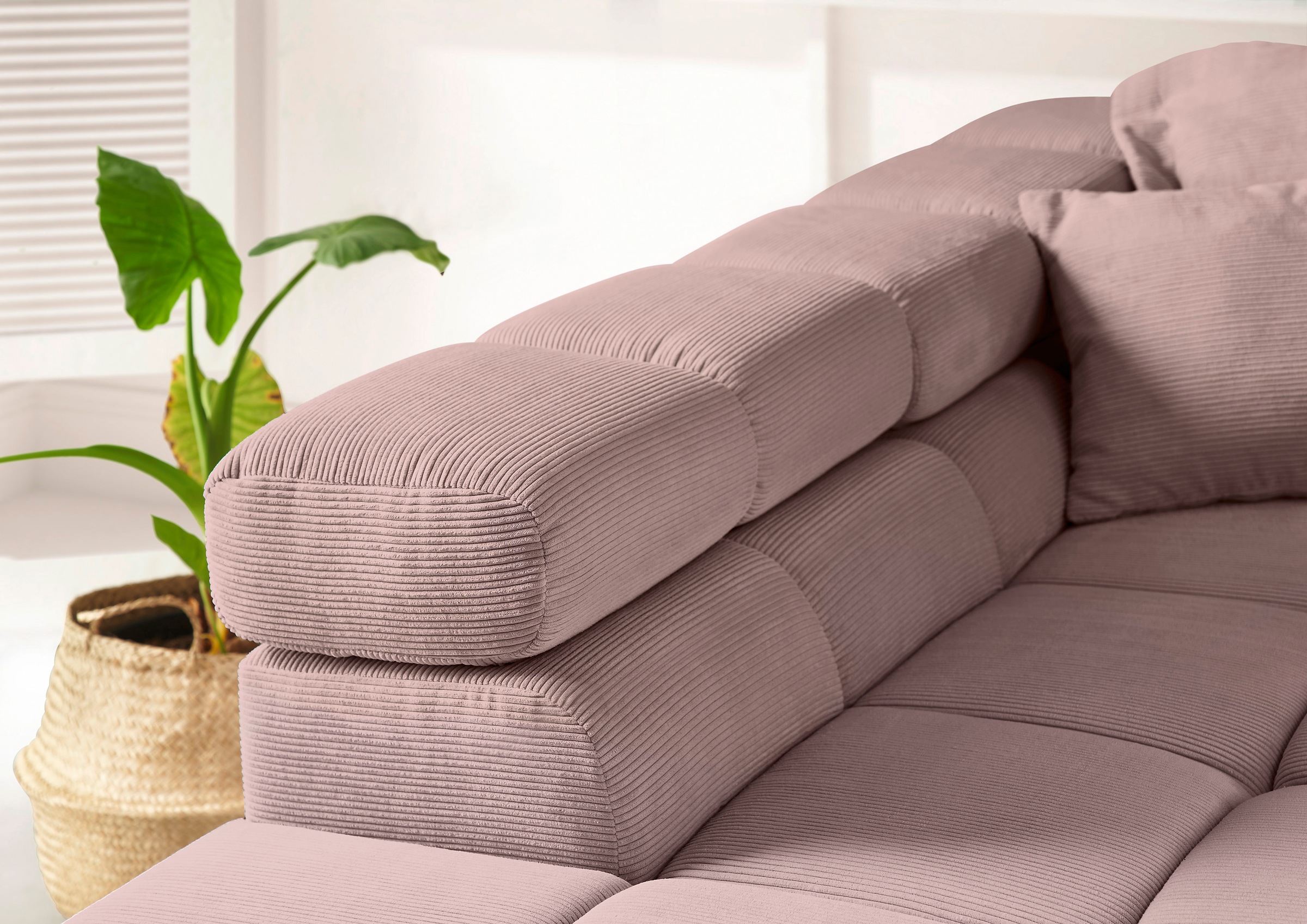 INOSIGN Ecksofa »Ancona incl. Kopfteilverstellung, Breite 319cm, L-Form«, wahlweise motorische Sitztiefenverstellung, auch in Cord + Easy Care