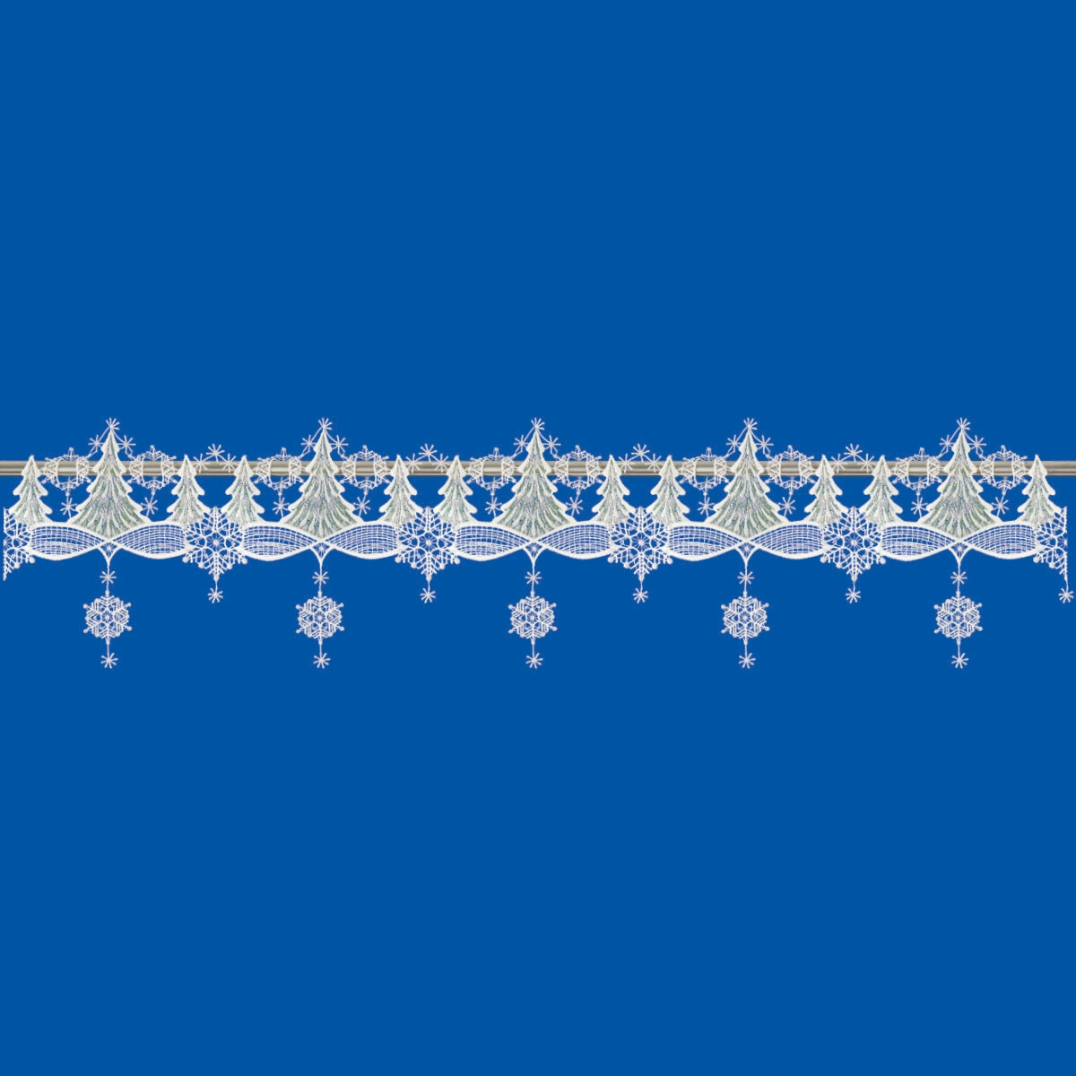 W. Reuter & Sohn - Plauener Spitze® Scheibengardine »Winterwald«, (1 St.), Made in Germany