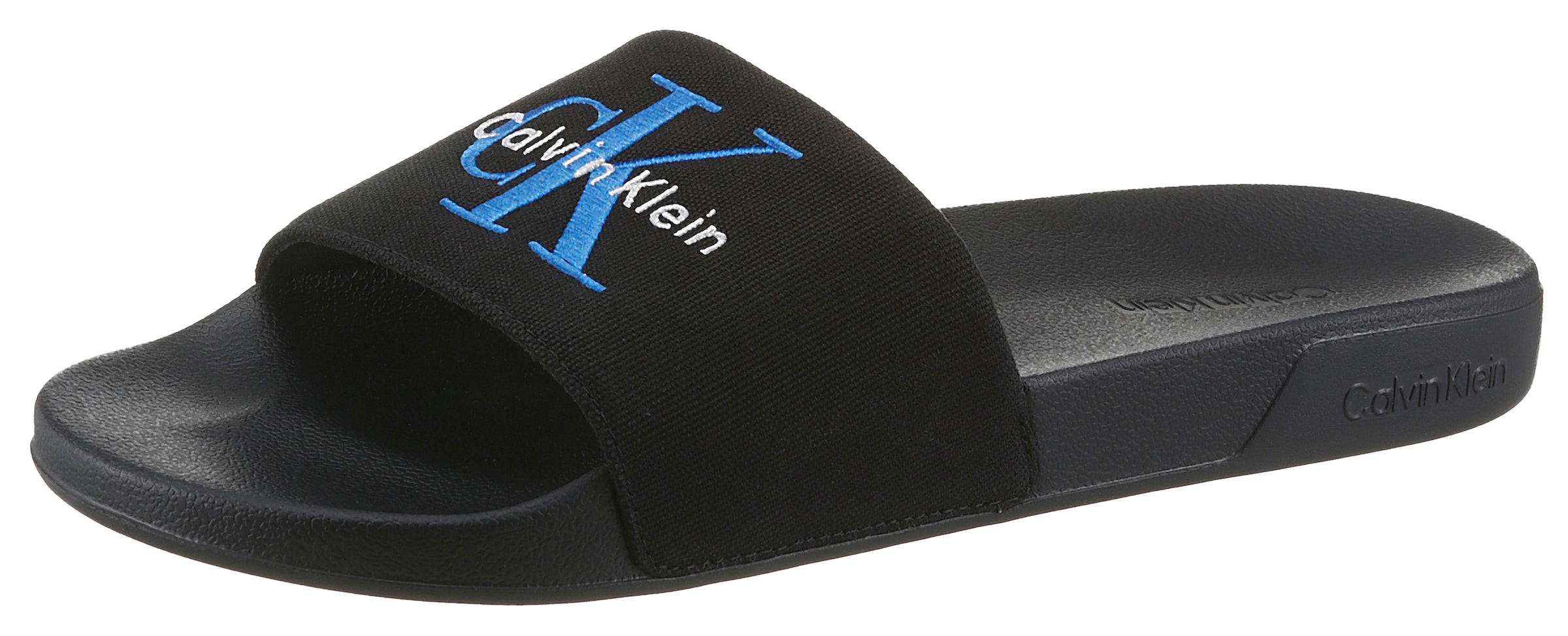 Calvin Klein Pantolette »ESS SLIDE CV«  Strandschuh, Pool Slides, Flat mit Textil-Riemen