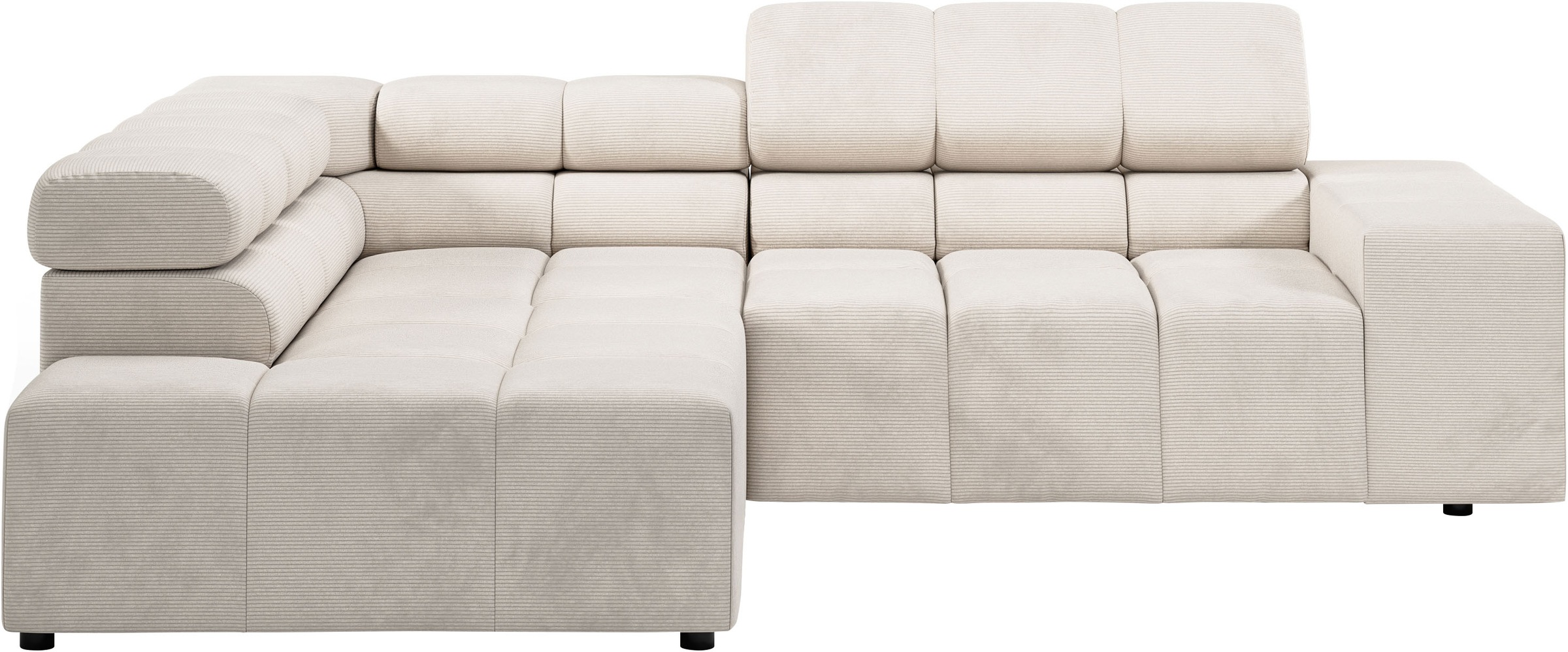 INOSIGN Ecksofa »Ancona, incl. Kopfteilverstellung + 3 Zierkissen, L-Form, Breite 249cm«, wahlweise motorische Sitztiefenverstellung, B/T(H: 249/215/70 cm