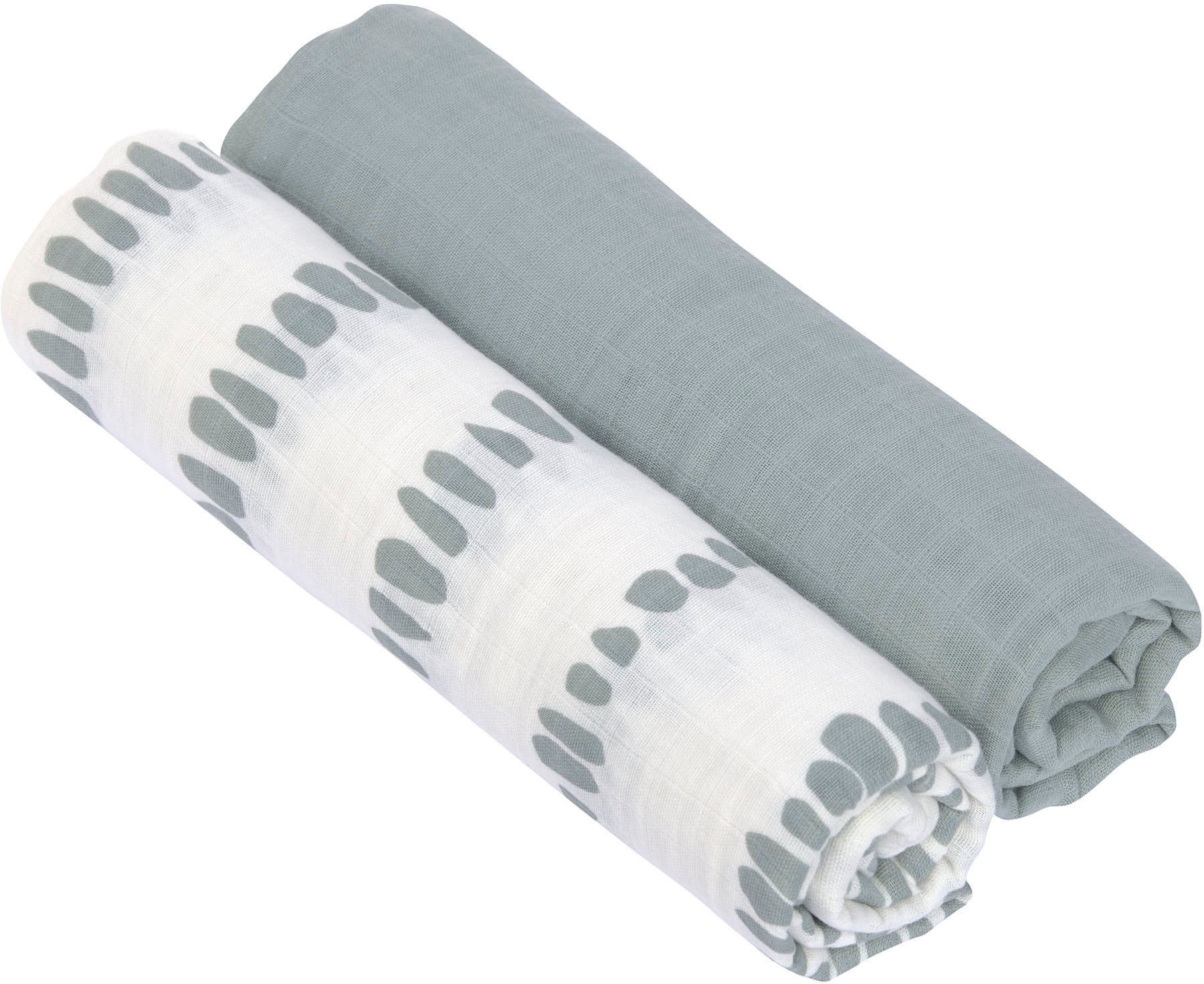 LÄSSIG Stoffwindeln »Mulltuch-Set XL, Strokes silver grey«, (Set, 2 St.)