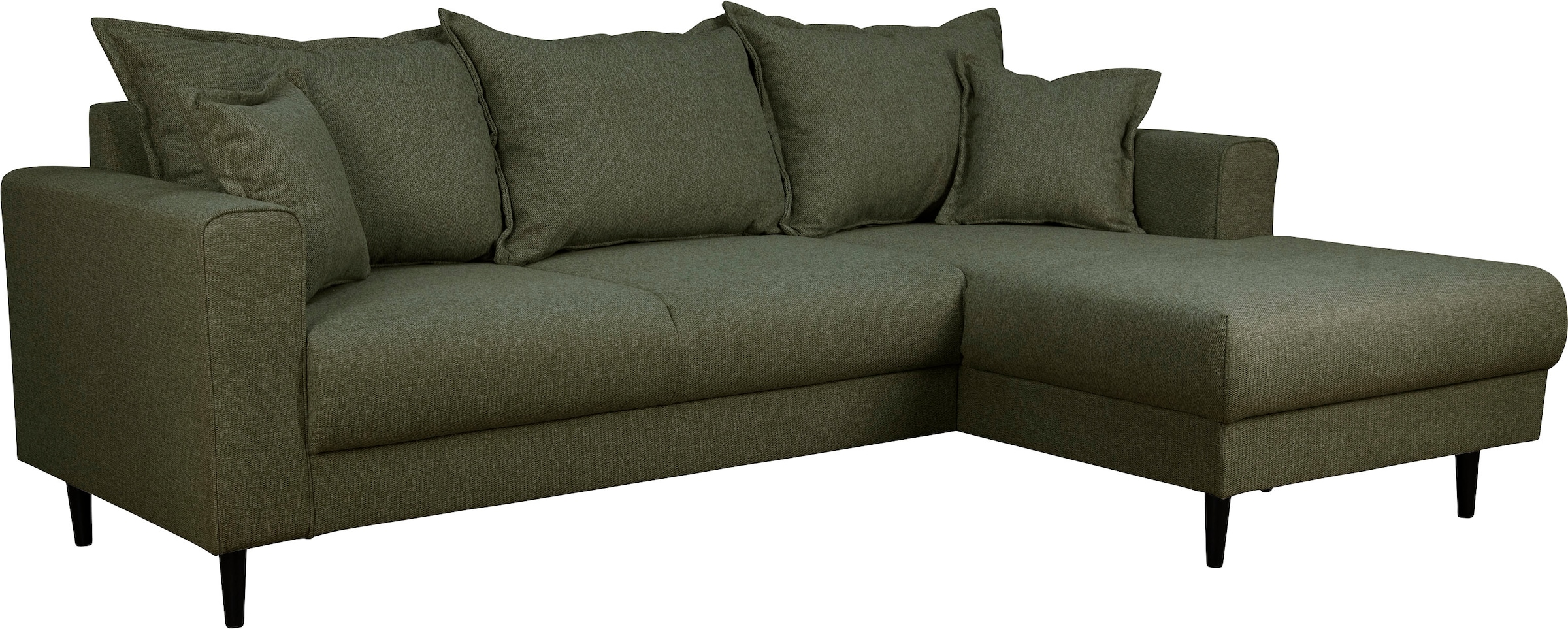Home affaire Ecksofa »VEYRAS L-Form, hoher Sitzkomfort, Maße B/T/H: 230/150/76 cm«, mit Wellenunterfederung, incl. Rückenkissen und Zierkissen