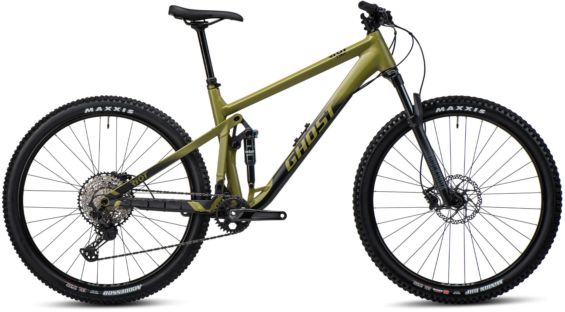 Ghost Mountainbike »Riot Trail AL« 12 Gang Shimano XT RD-M8100 Schaltwerk Kettenschaltung für Damen und Herren in grün, Größe 27,5 Zoll (69,85 cm)