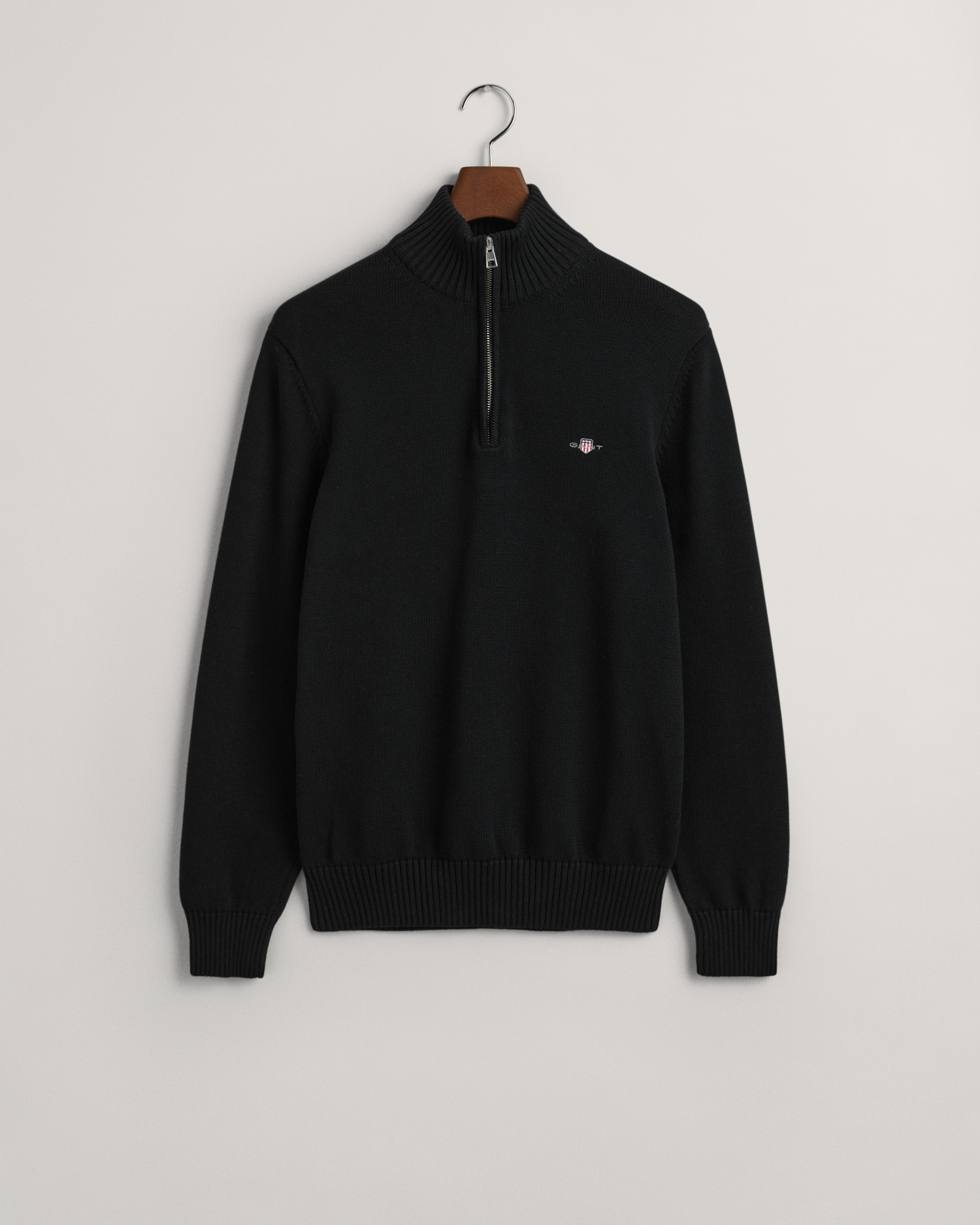 Gant Troyer »CASUAL COTTON HALF ZIP« mit grafischer Logostickerei auf der Brust