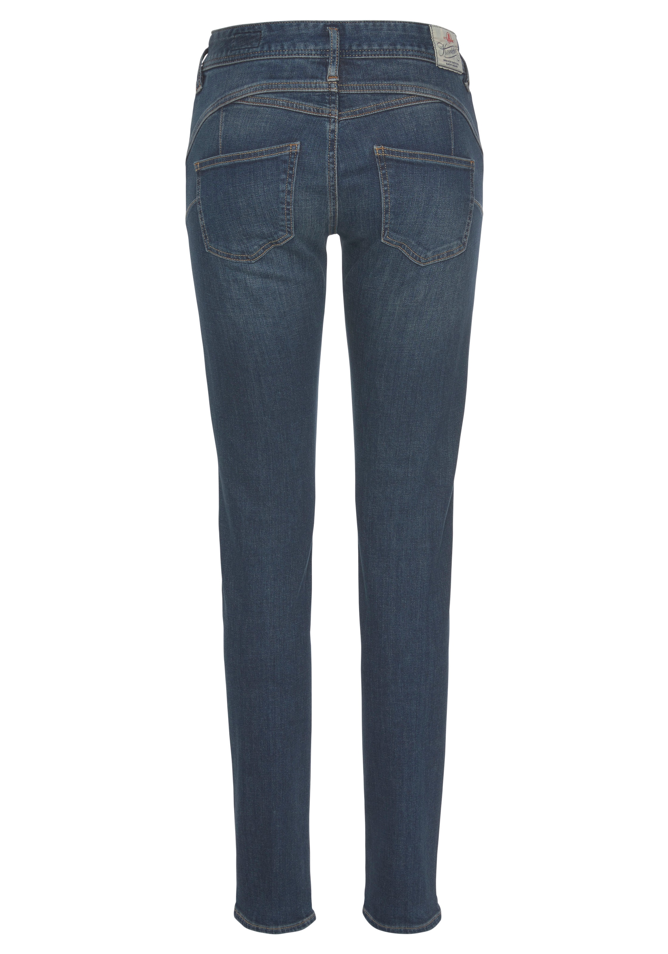 Herrlicher Slim-fit-Jeans »COSY Online SLIM«, eingearbeiteten Shaping-Wirkung Keileinsatz Shop kaufen im durch OTTO