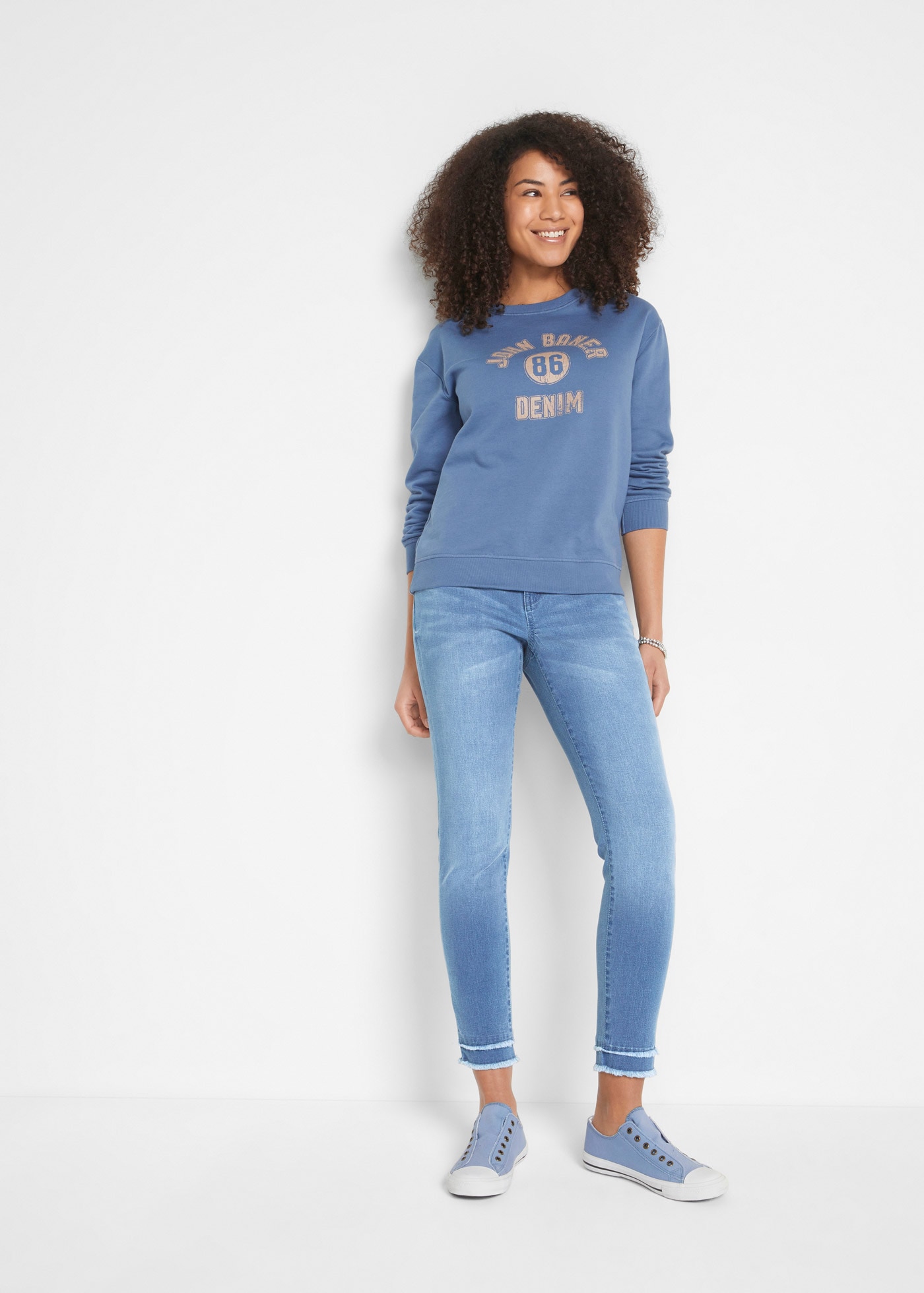 bonprix 7/8-Jeans im Five-Pocket Style und mit ausgefranster Kante am Beinabschluss