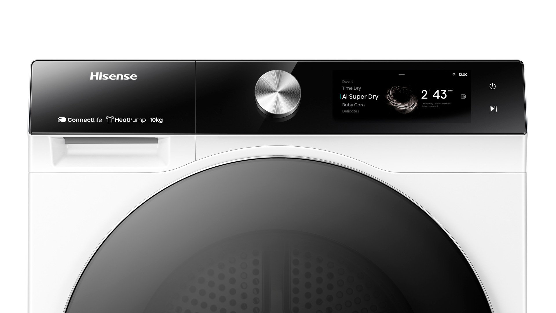 Hisense Wärmepumpentrockner »DH7S107BW«, 10 kg, Dynamisches TFT-Touch-Display