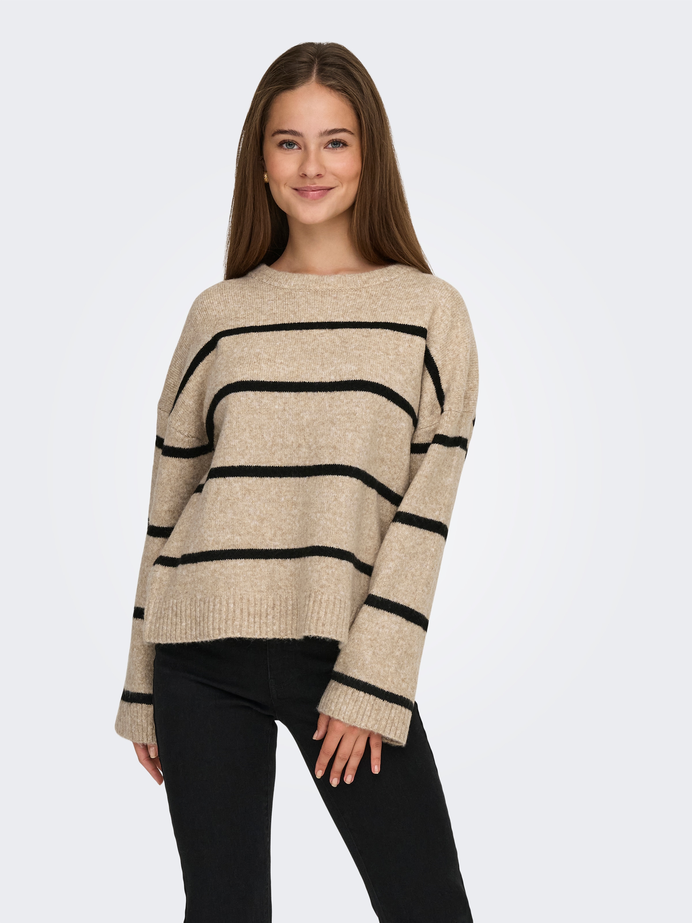 ONLY Strickpullover »ONLOXFORD LIFE LS STRIPE O-NECK KNT«