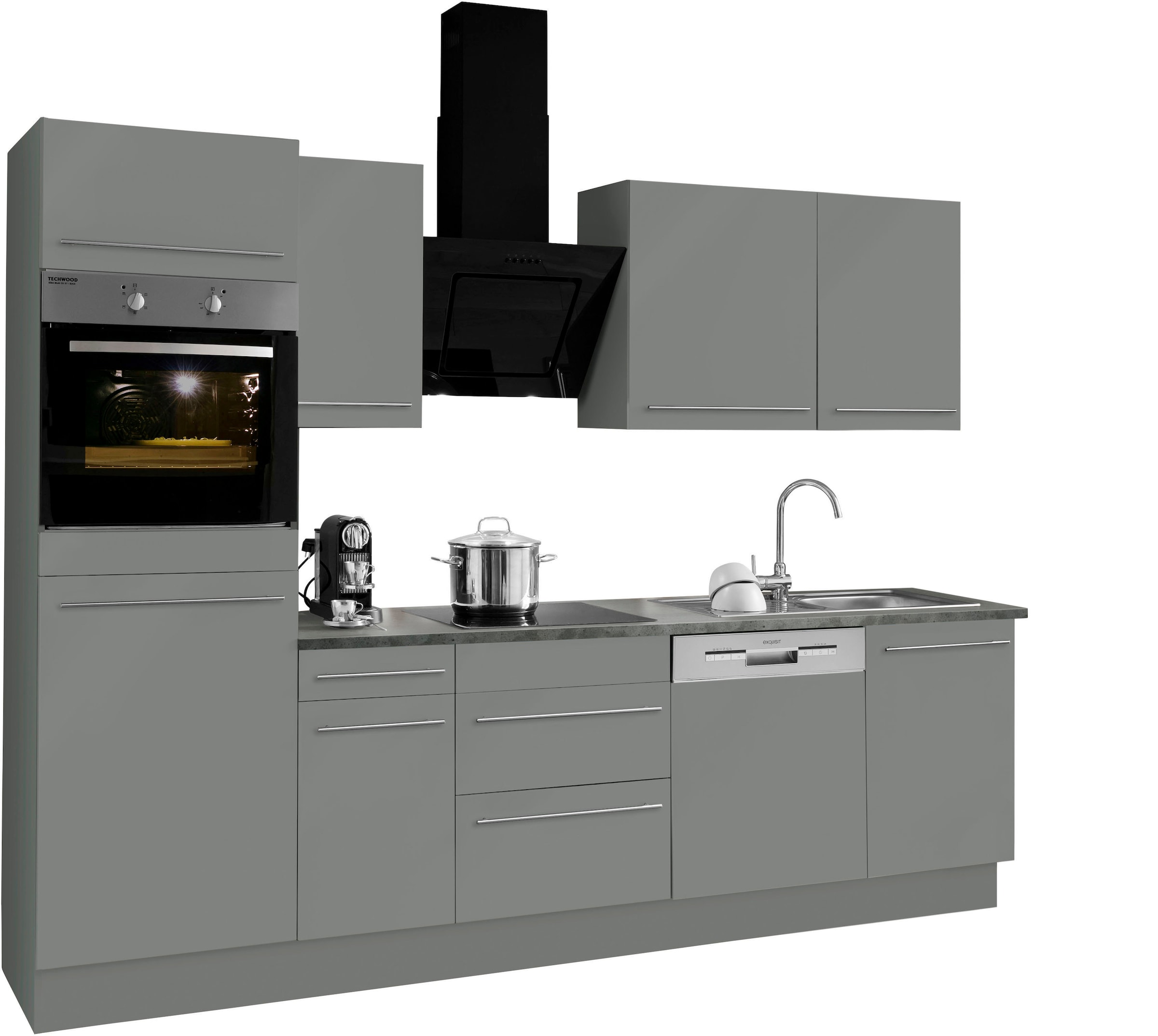 OPTIFIT Küchenzeile »Bern«, mit E-Geräten, Breite 270 cm, höhenverstellbare  Füße, gedämpfte Türen online bei OTTO