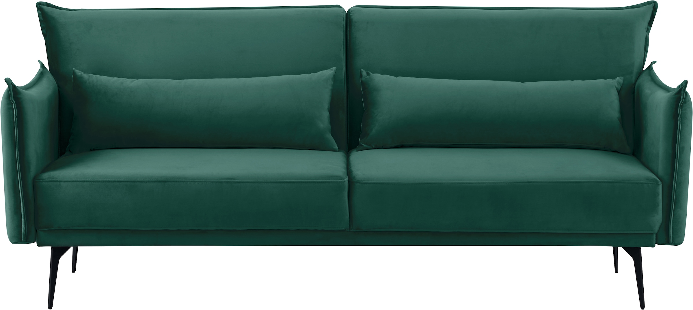 INOSIGN Schlafsofa »TULARE, 204 cm, klappbarer 3-Sitzer mit verstellbarer Rückenlehne,«, Schlaffunktion, Velvet-Samtvelours u. Webstoff