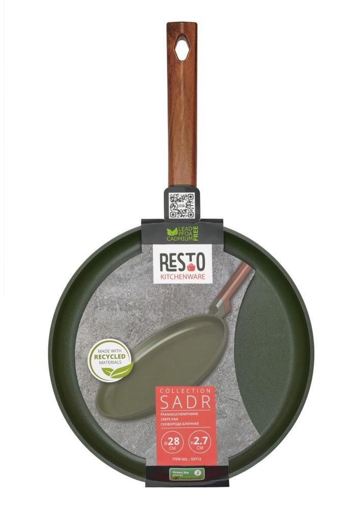 RESTO Kitchenware Crêpepfanne »Sadr, Pfankuchenpfanne langlebig und spülmaschinenfest«, Aluminiumguss, (1 tlg.), Innere Queenhome-Antihaftbeschichtung für mehr Widerstandsfähigkeit