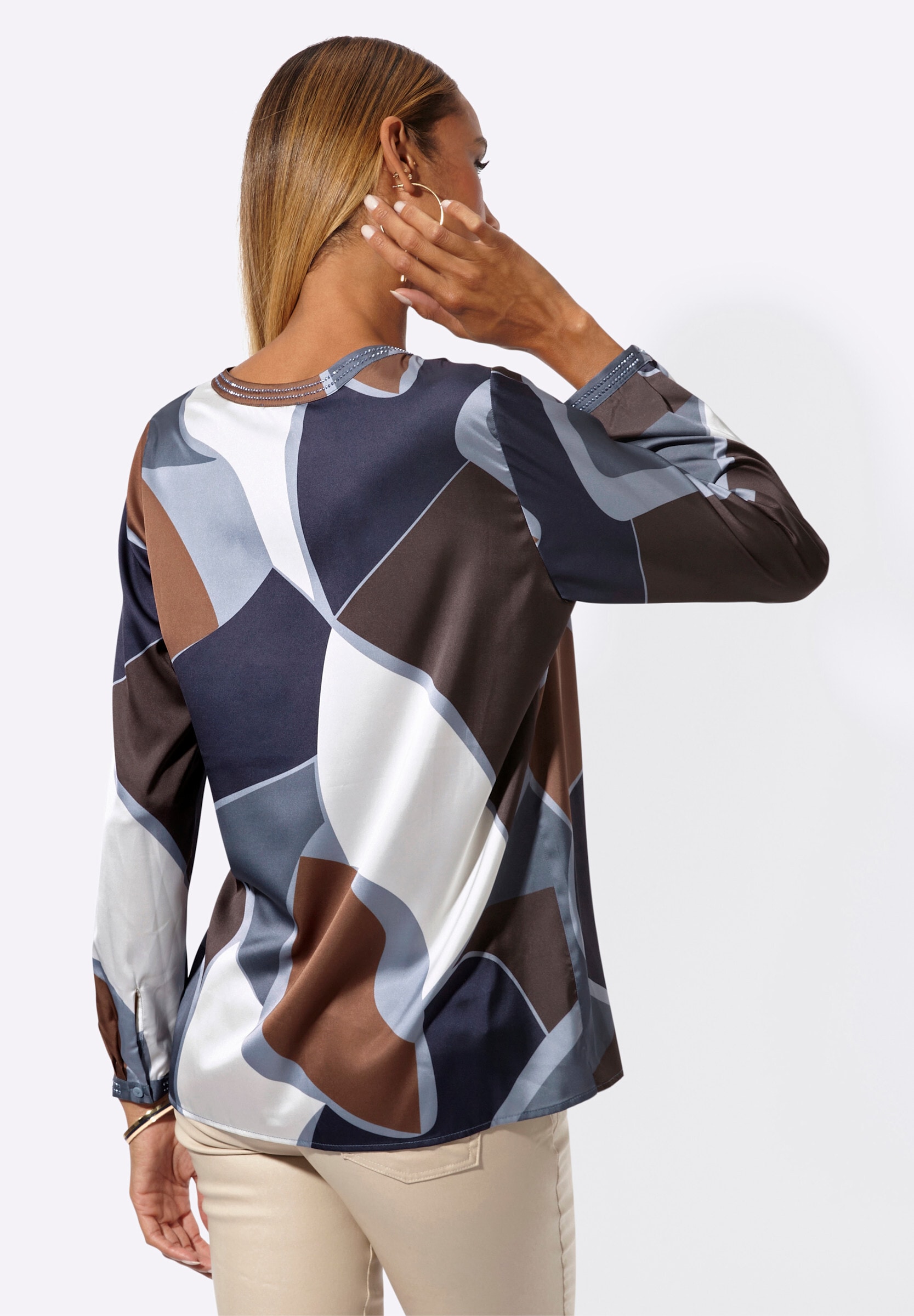 creation L Klassische Bluse »Bluse Langarm-Bluse in Satin-Qualität«