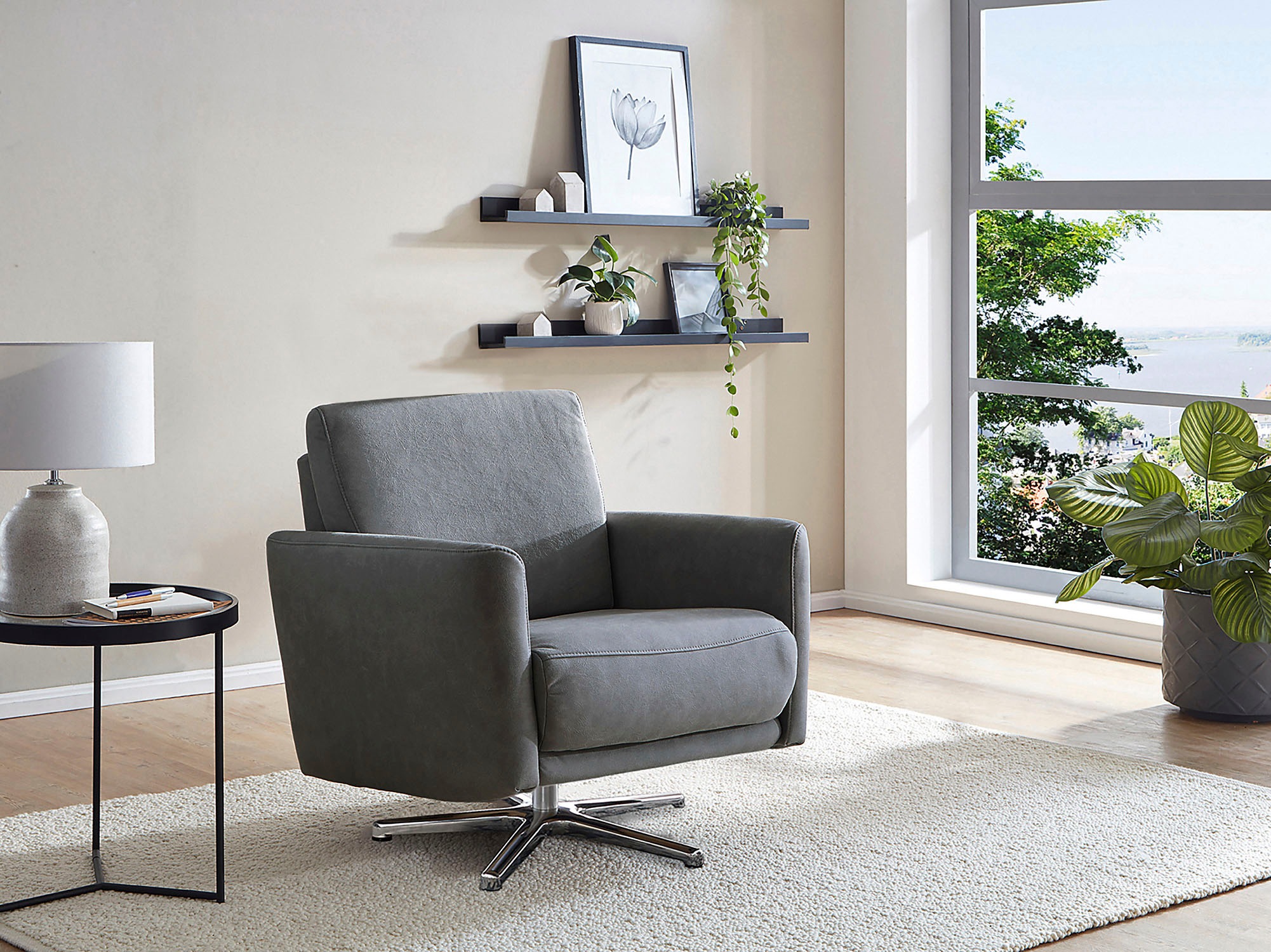 CALIZZA INTERIORS Drehsessel »Lari«, wahlweise mit einsteckbarer Kopfstütze