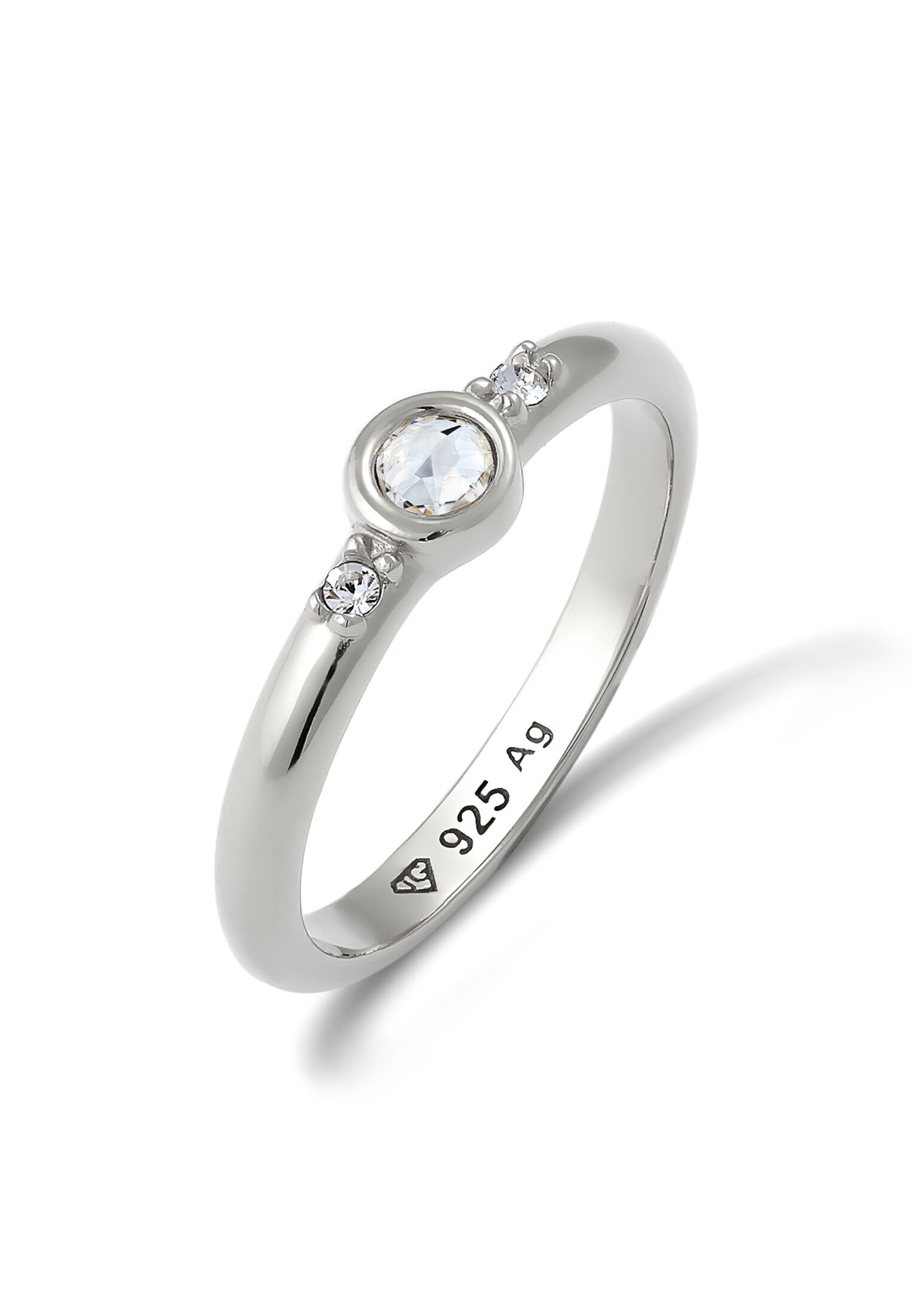Elli Silberring »Ring Glas Kristalle Weiß 925 Sterling Silber«
