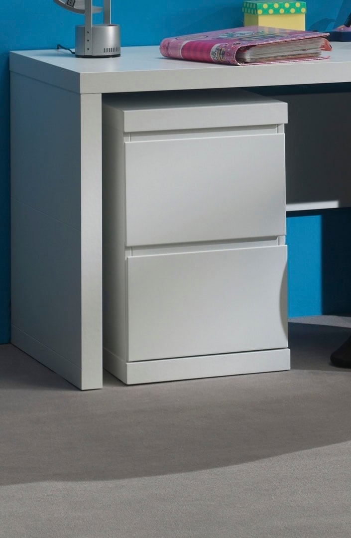 Vipack Schreibtisch Made in Europe,  Feststehender Schreibtisch-Container mit 2 großen Schubladen