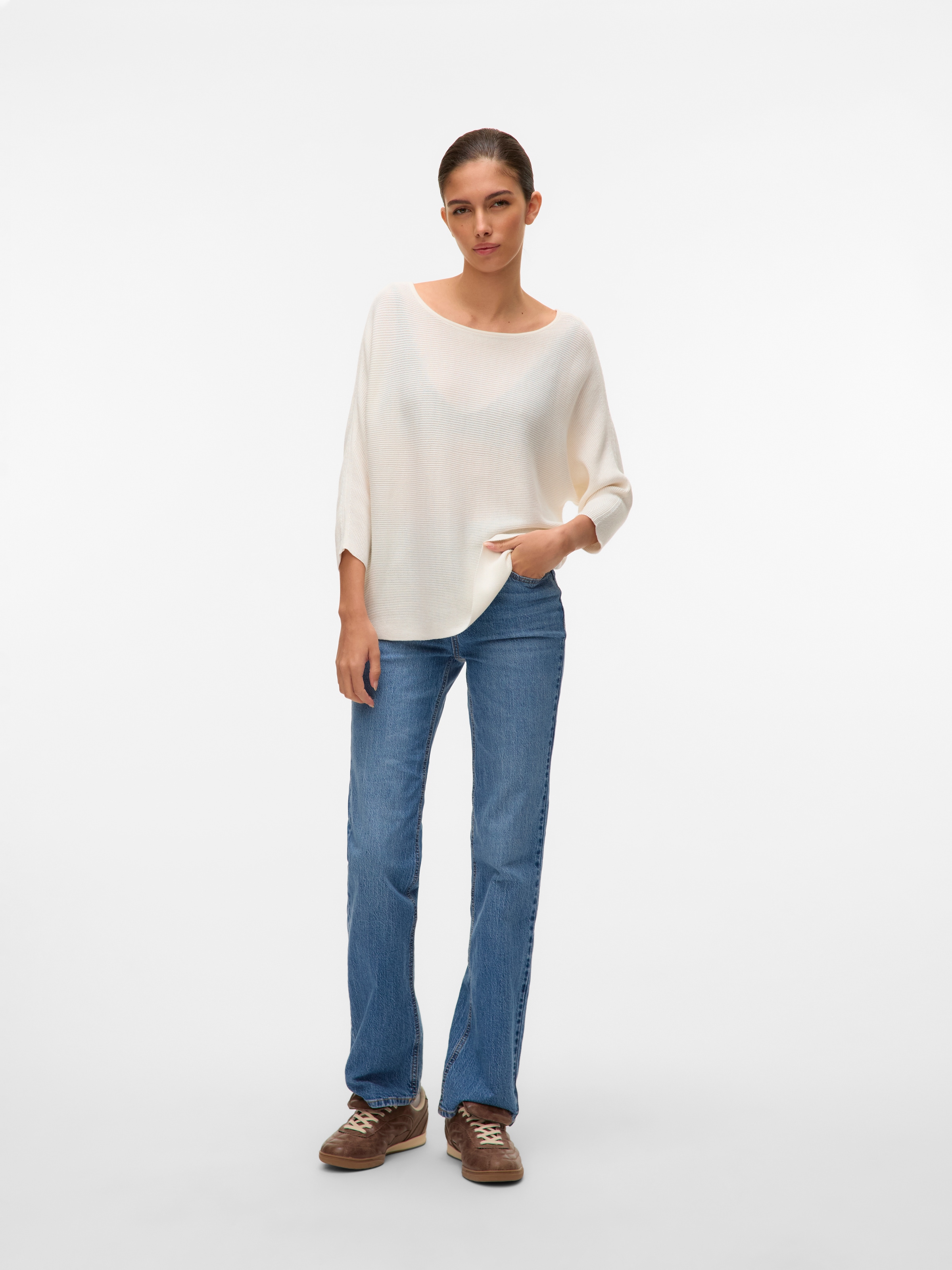 Vero Moda 3/4 Arm-Pullover »VMNORA 3/4 BOATNECK BLOUSE NOOS« mit Fledermausärmeln