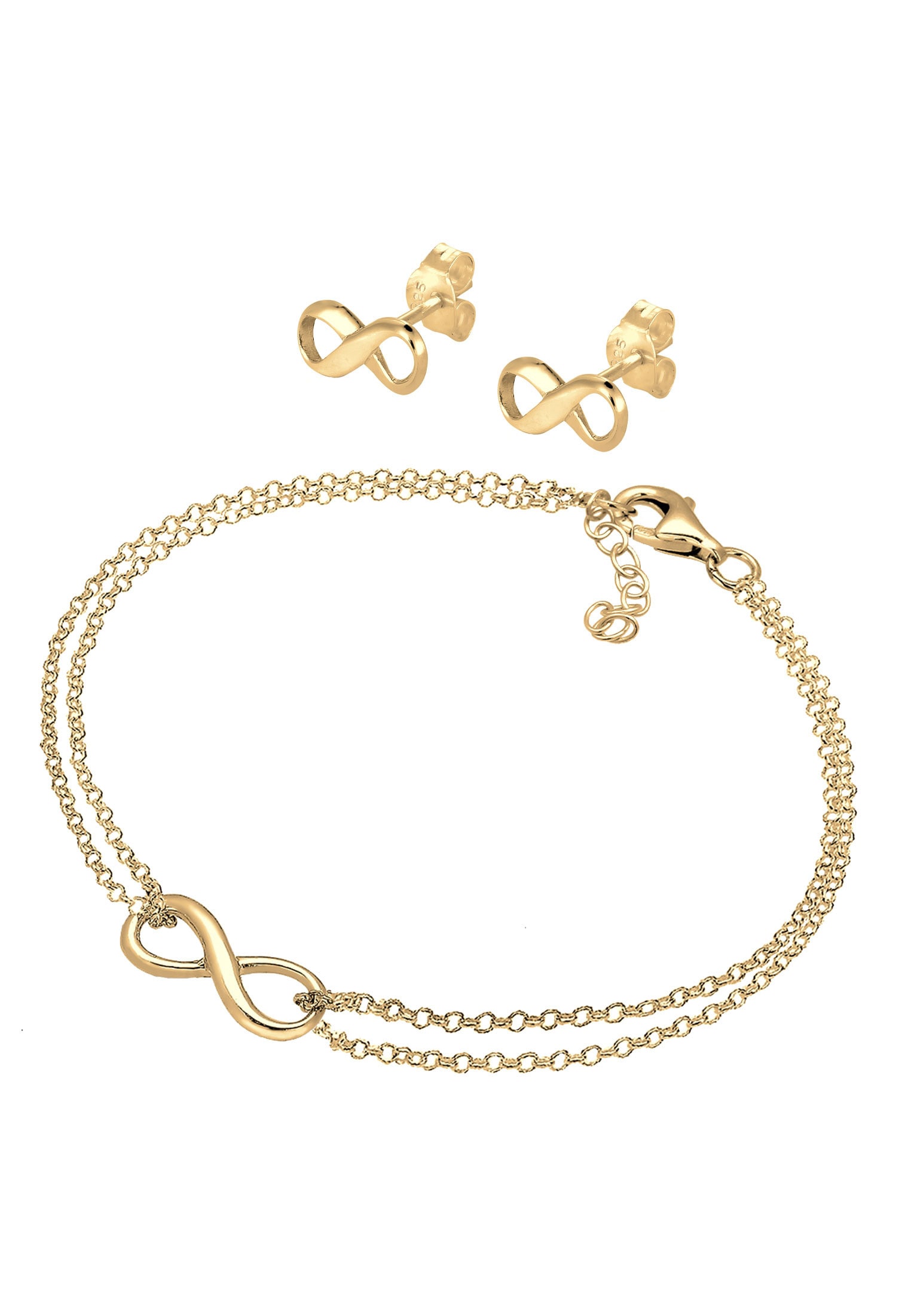 Elli Ohrring und Ketten Set »Schmuckset Infinity Symbol Armband Ohrstecker Set 925 Silber«