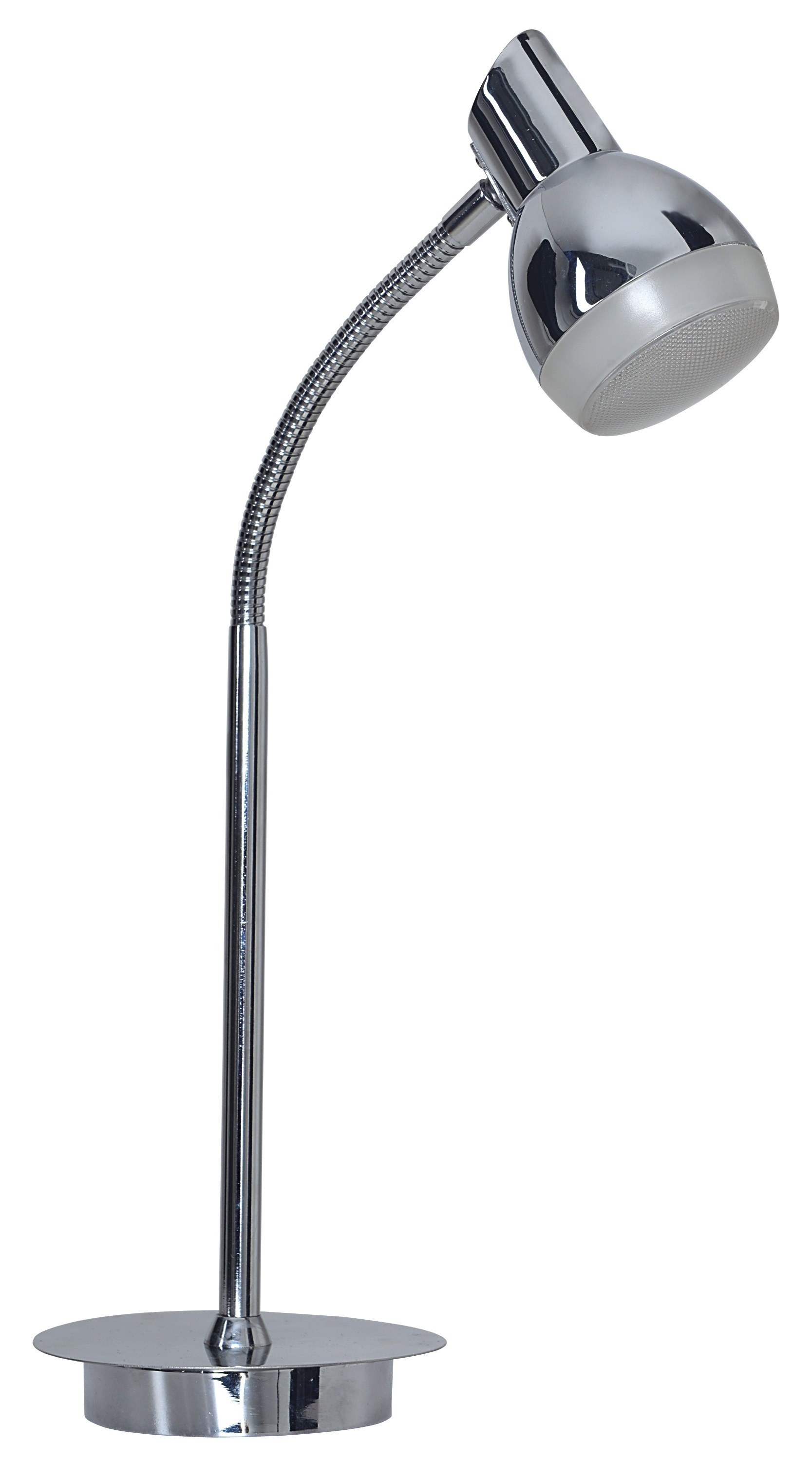 näve LED Tischleuchte »Chromey« LED-Modul 1 Stk. Warmweiß 1 Spot an flexibel biegbarem Hals chromfarben, Licht warmweiß, H: 45cm