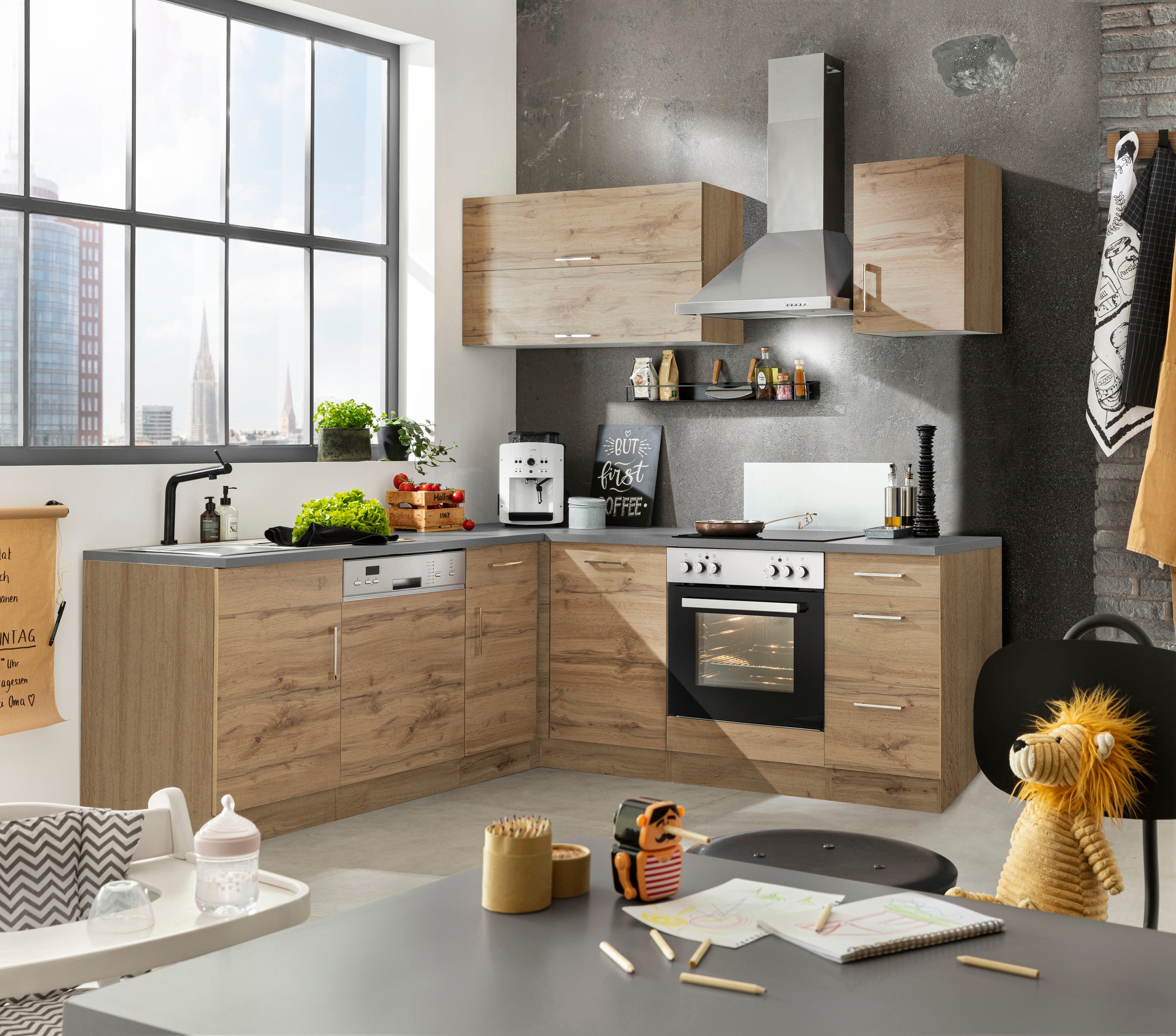 KOCHSTATION Winkelküche »KS-Colmar« ohne E-Geräte, Stellbreite 210/210 cm