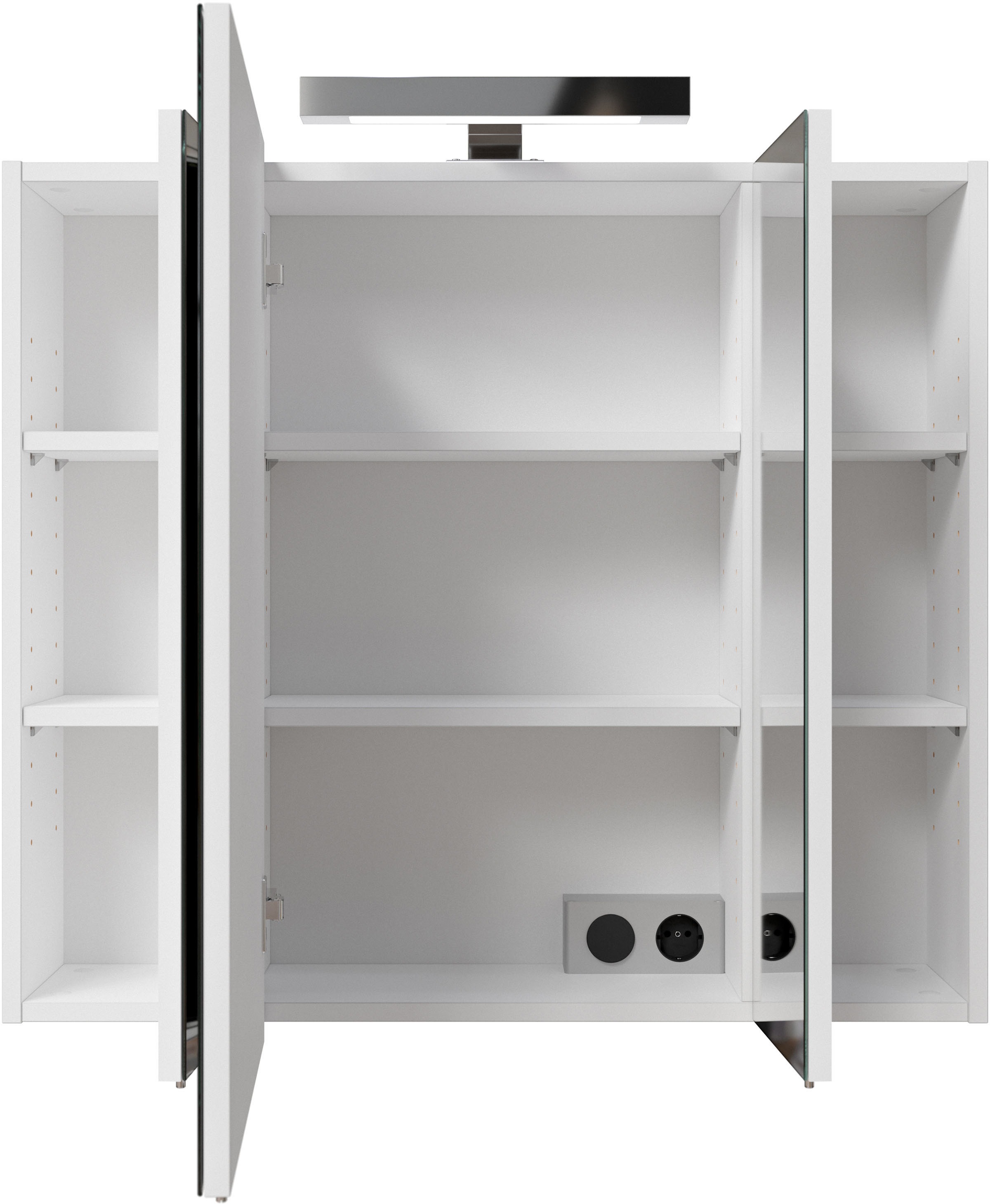 Saphir Badmöbel-Set »Quickset 312 5-teilig, Keramik-Waschtisch und LED-Spiegelschrank« Set, 5 Stk. tlg.