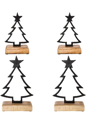 Creativ home Weihnachtsfigur, (Set, 4 St.), Tannenbaum auf Holzbase kaufen