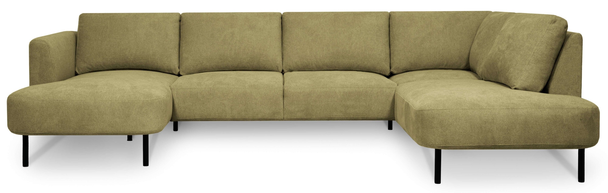 Places of Style Wohnlandschaft »Cesola«, in weichem Chenille-Stoff, Breite 327 cm, mit schwarzen Metallfüßen