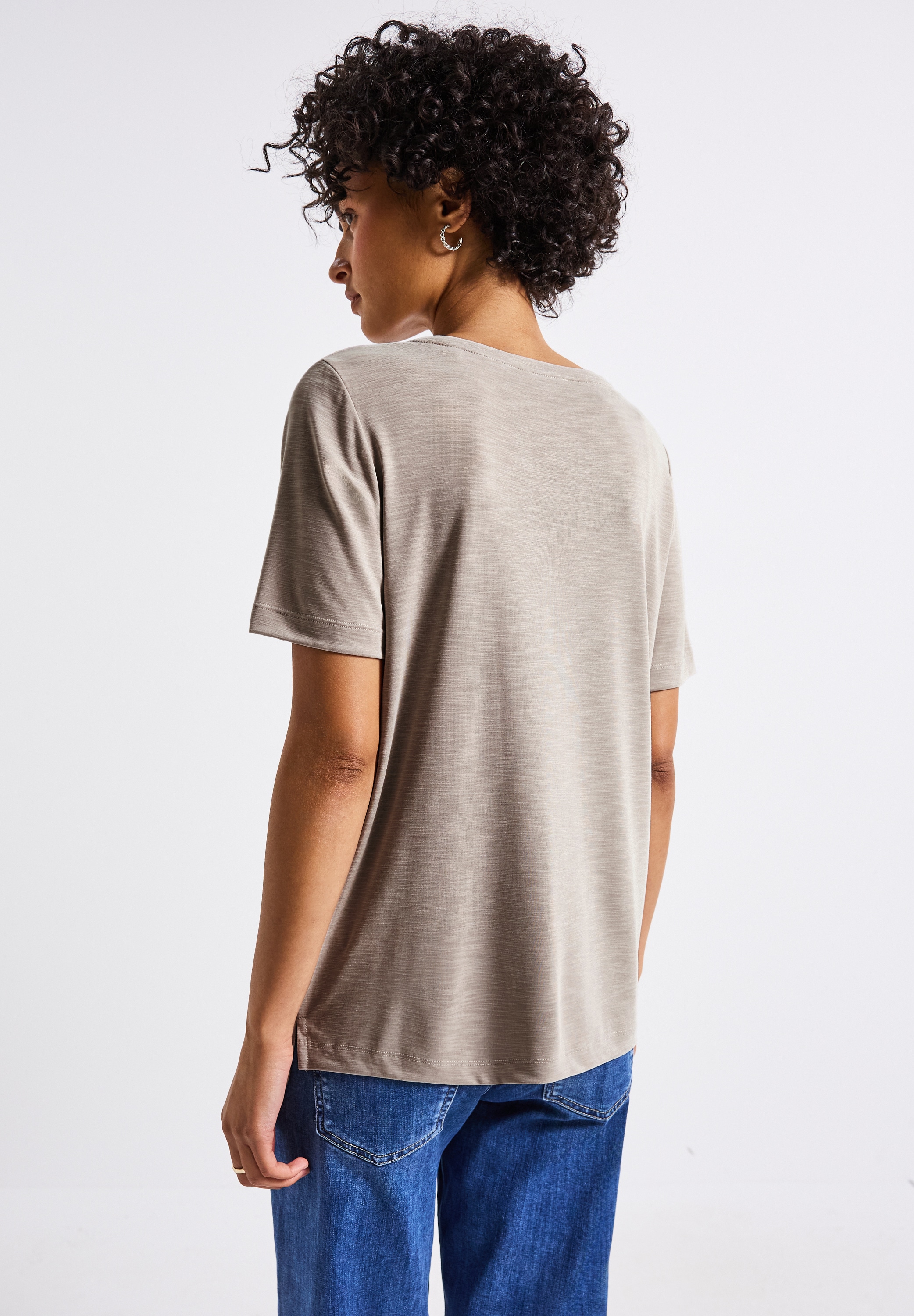 STREET ONE T-Shirt, mit Wording und Schmucksteinen