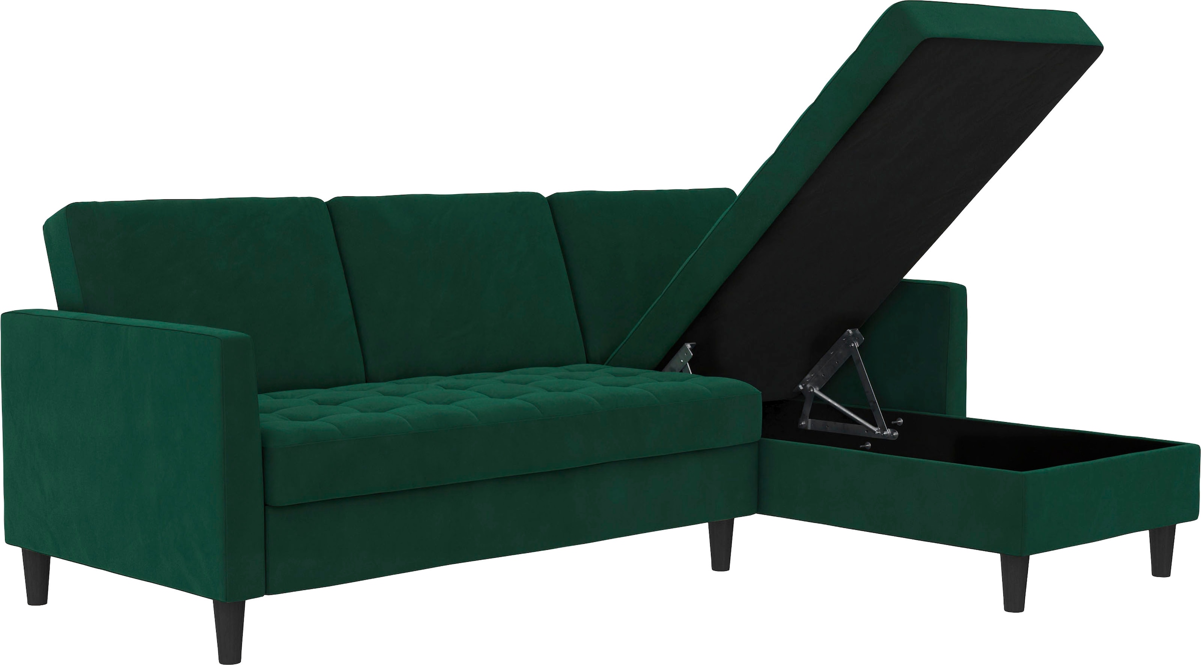Dorel Home Ecksofa »Presley, L-Form,«, Ecksofa mit Bett-Funktion und Stauraum, verstellbare Rückenlehne