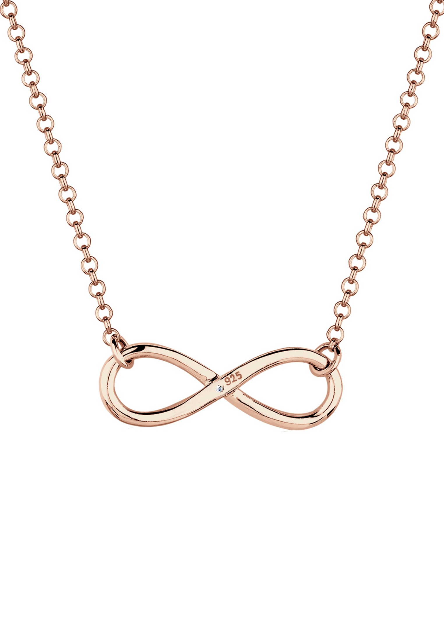 Elli DIAMONDS Silberkette »Halskette Infinity Pure Diamant (0.03 ct.) 925 Silber«
